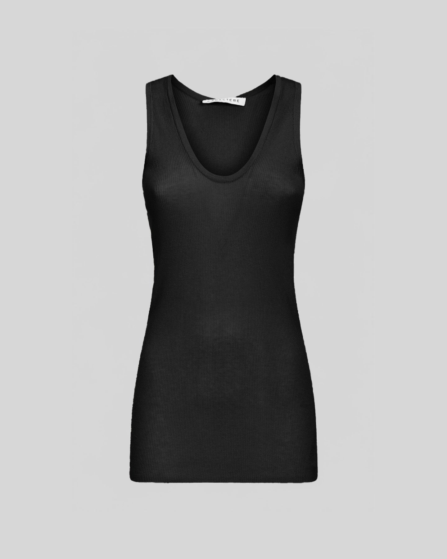 Canotta in Viscosa a Costine con Scollo Profondo - Caractère