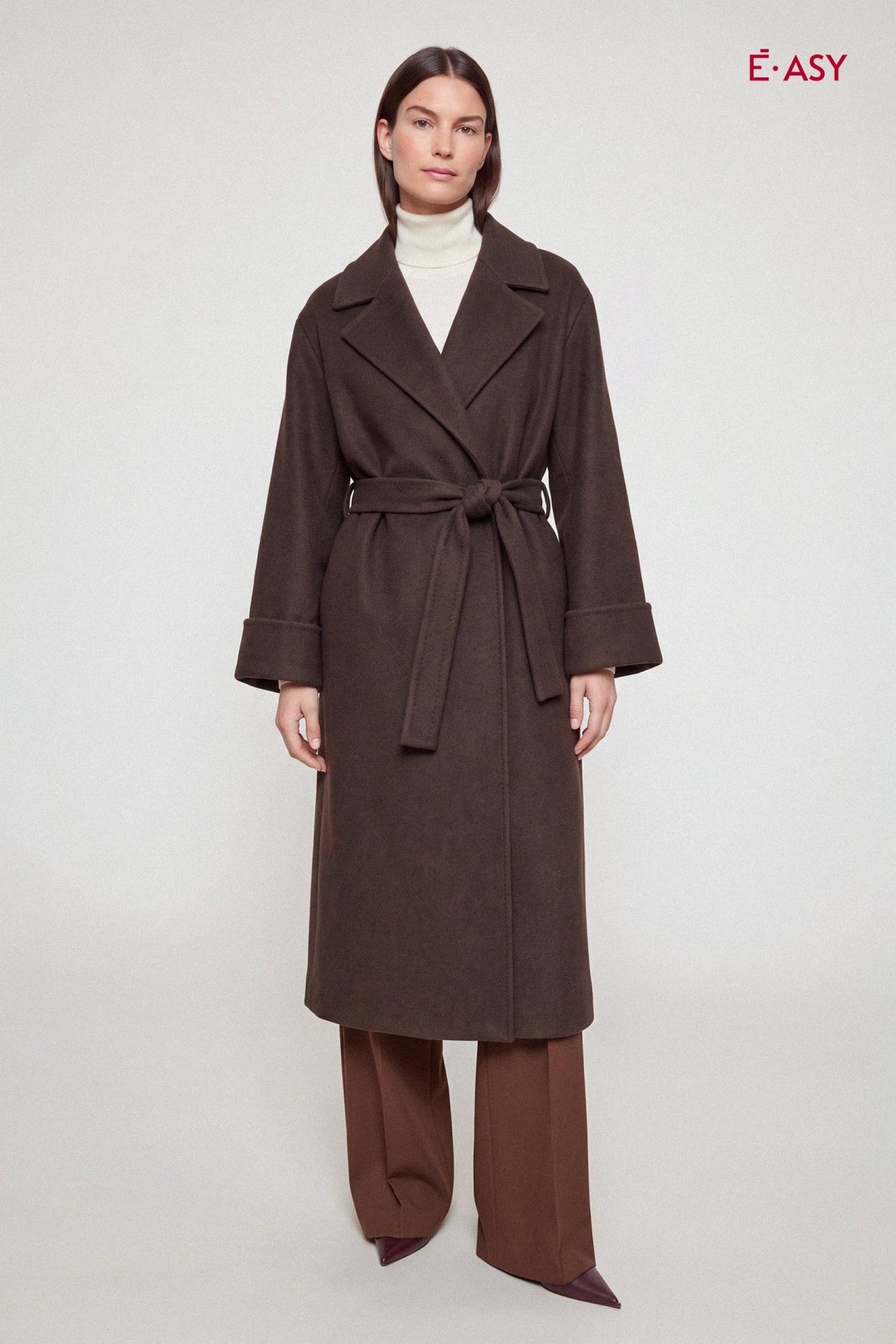 Cappotto Lungo Donna Spigato con Cintura - Caractère