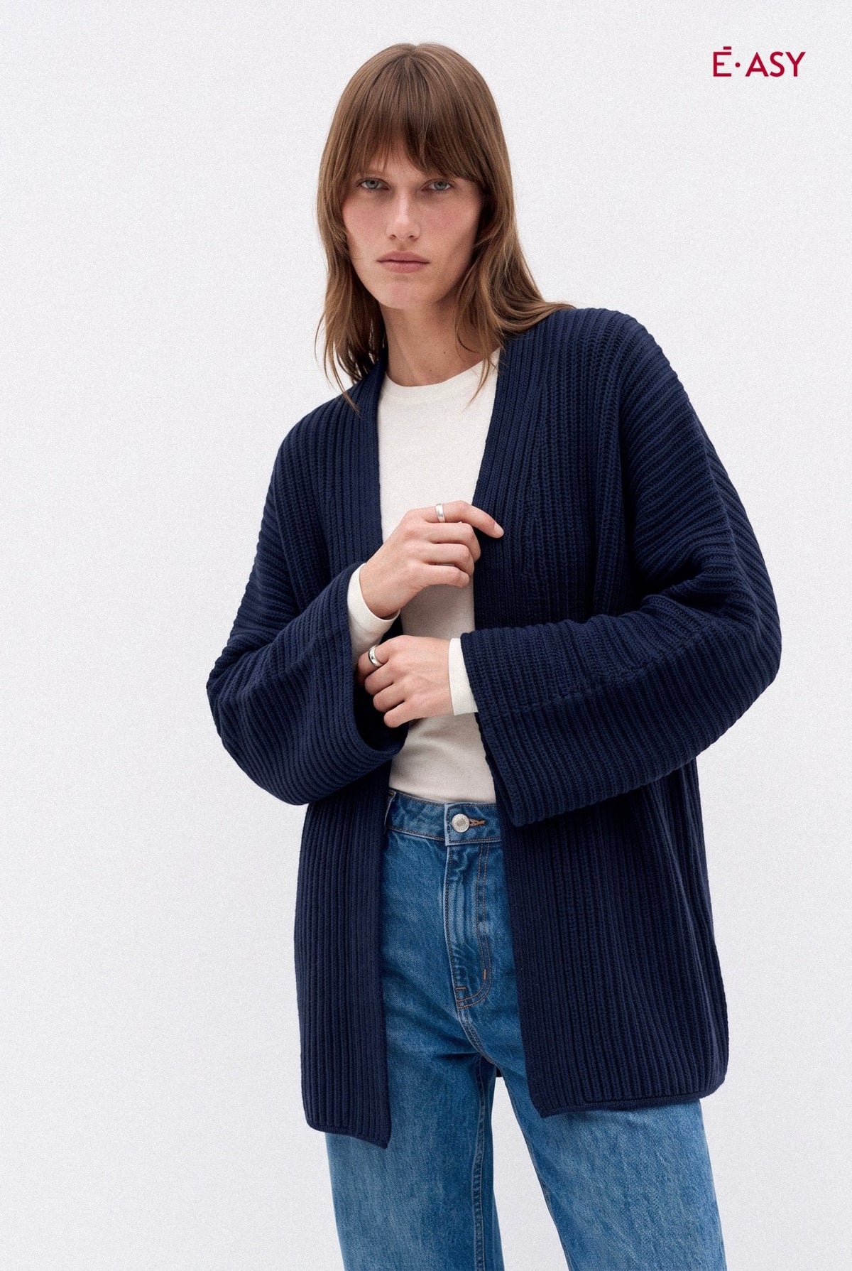 Cardigan Aperto Donna in Maglia a Coste - Caractère