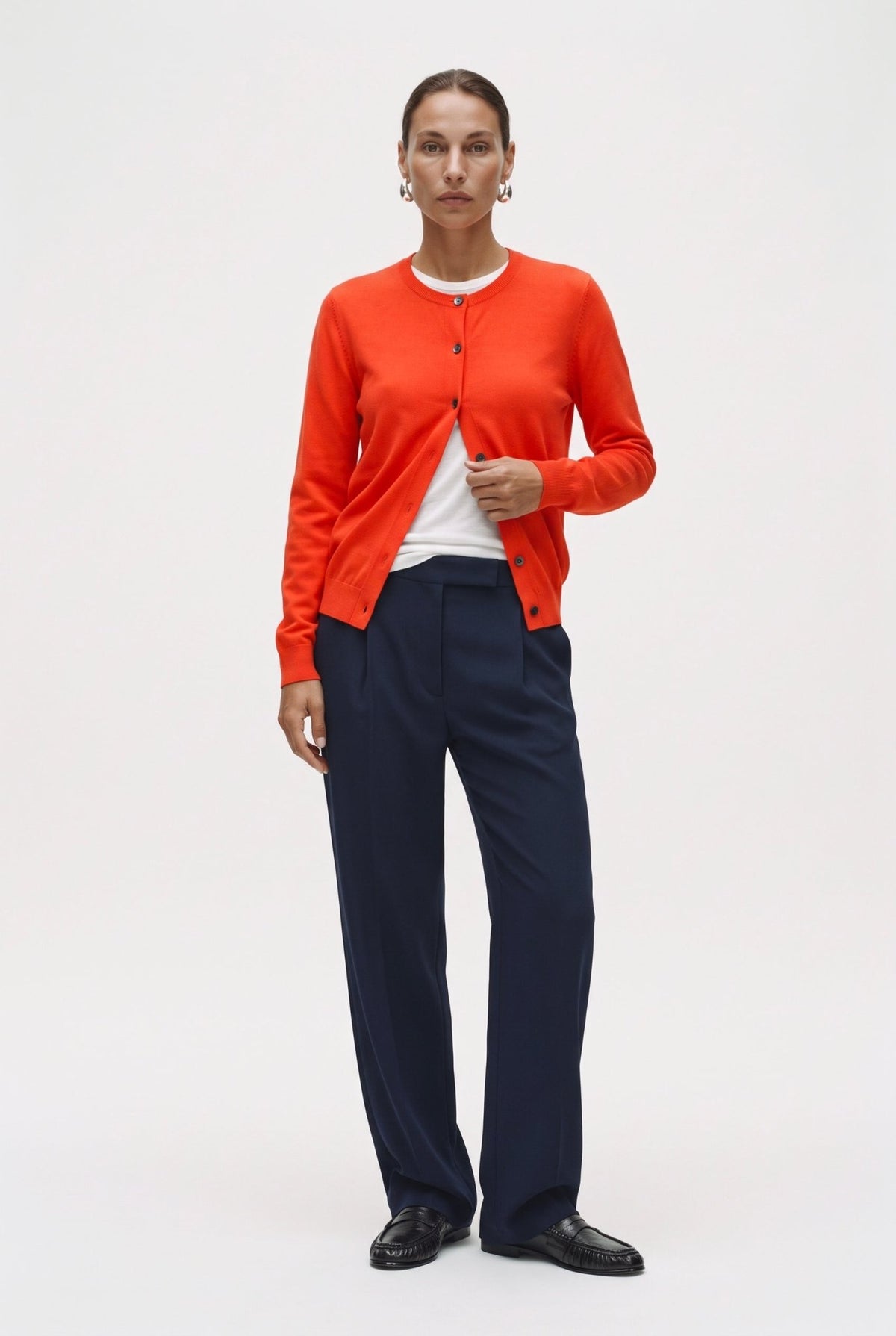 Cardigan Girocollo In Misto Lana Rasato - Caractère