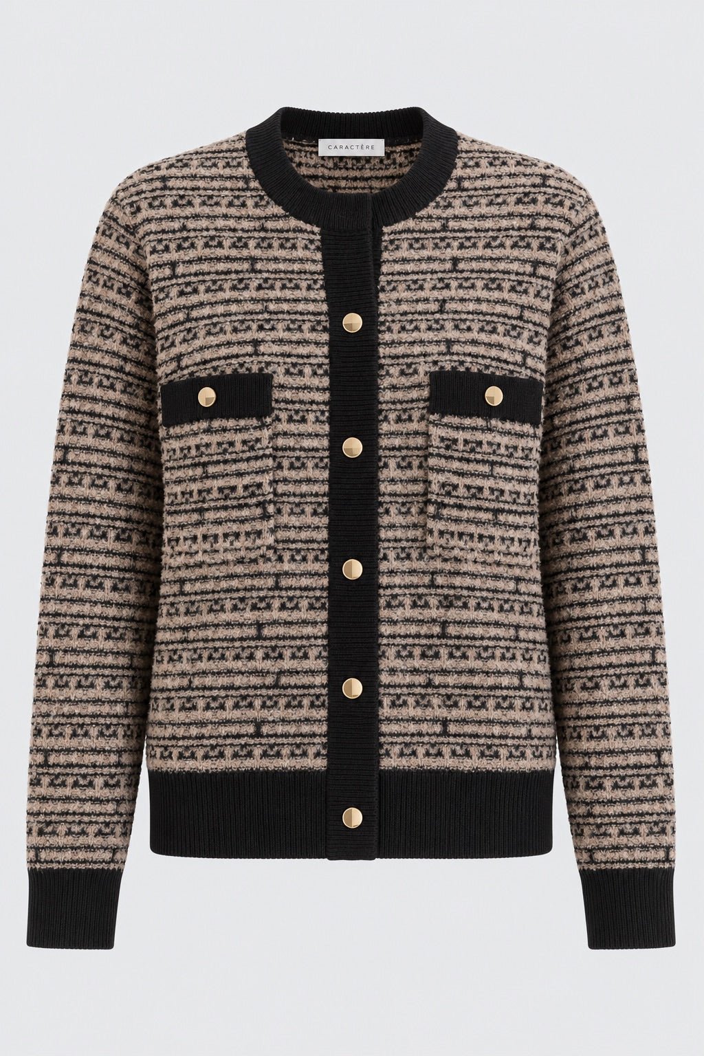 Cardigan Tweed con Tasche e Bottoni Gioiello - Caractère