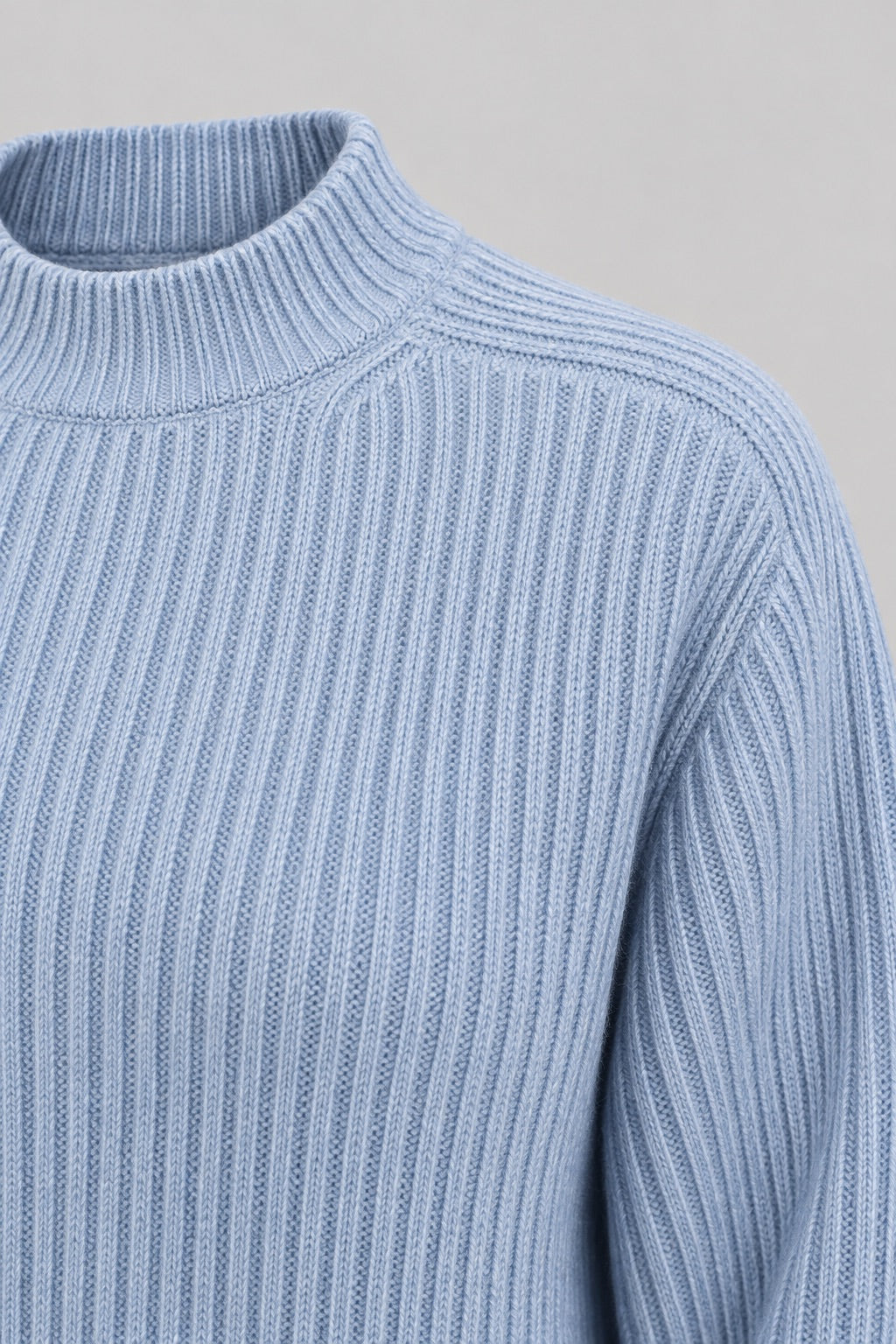 Maglia Girocollo a Costine in misto lana