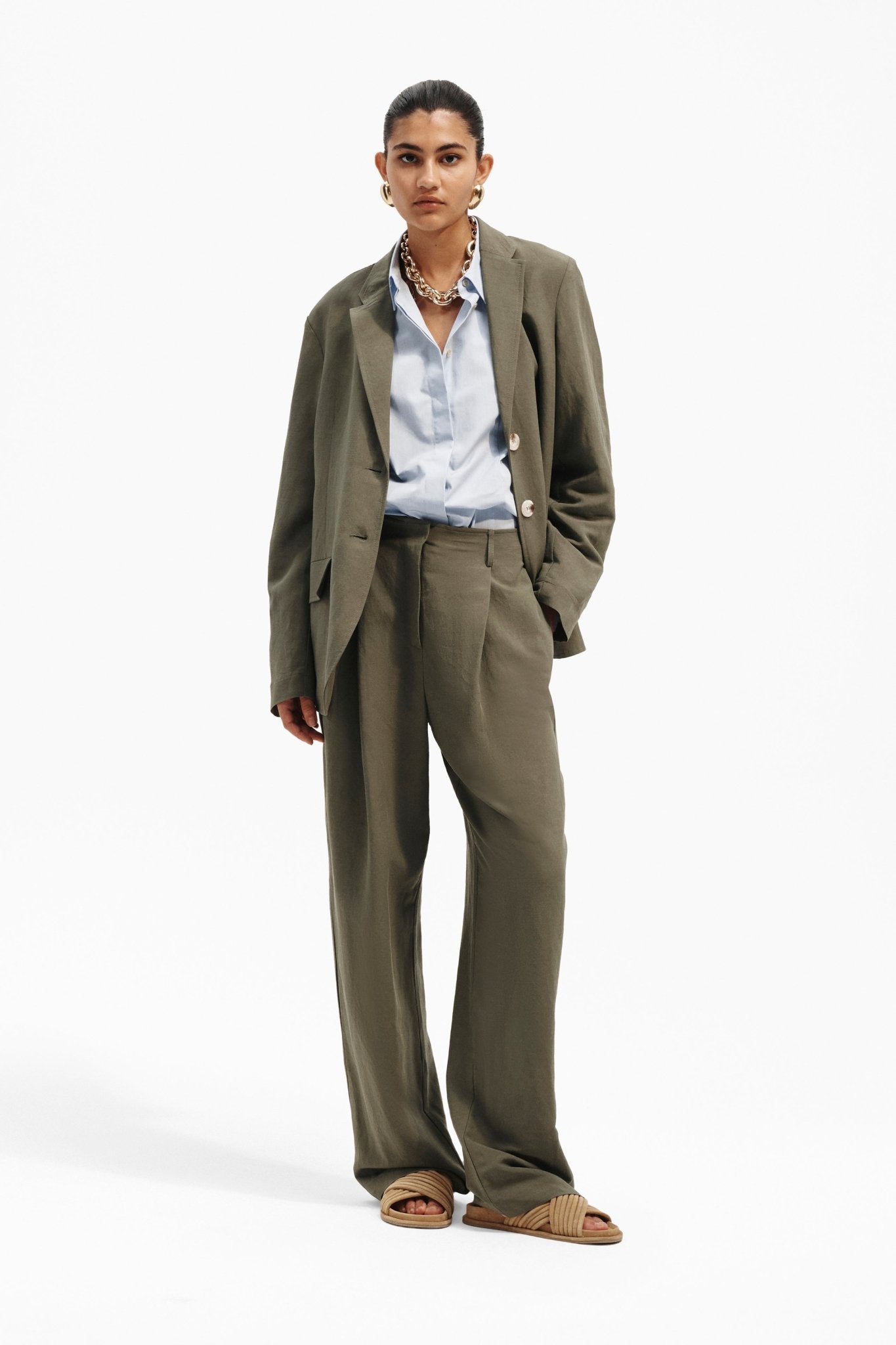 Giacca Donna in Lino e Viscosa Monopetto - Caractère