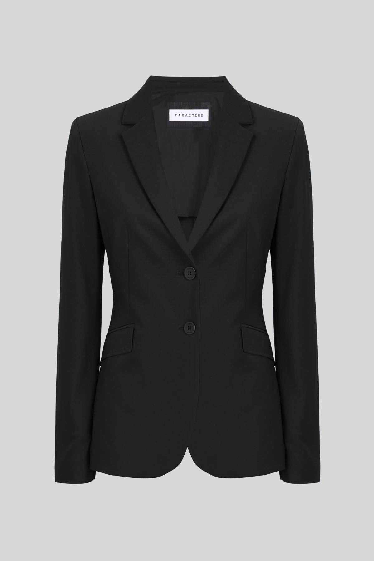 Tailleur in cotone stretch giacca monopetto e pantalone sigaretta con risvolto - Caractère