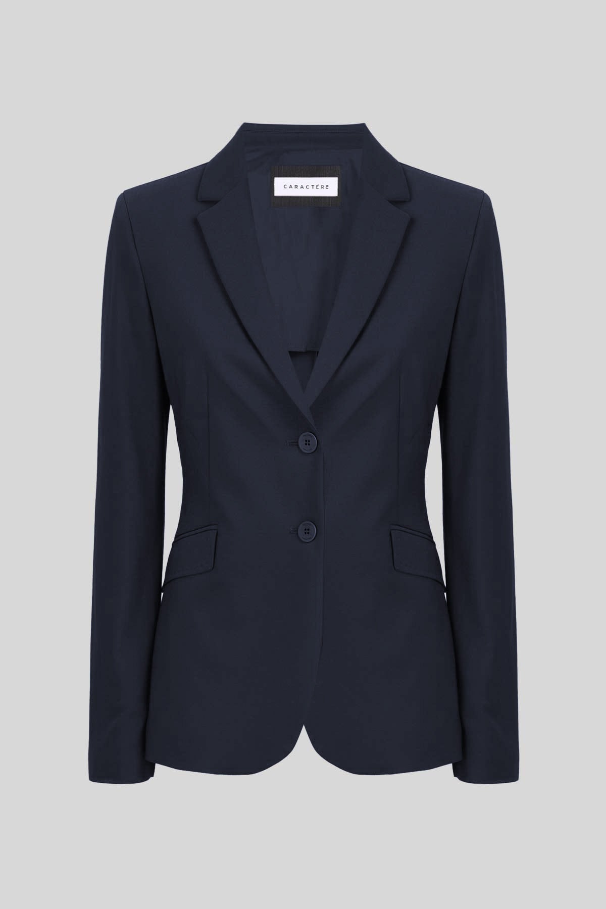 Tailleur in cotone stretch giacca monopetto e pantalone sigaretta con risvolto - Caractère