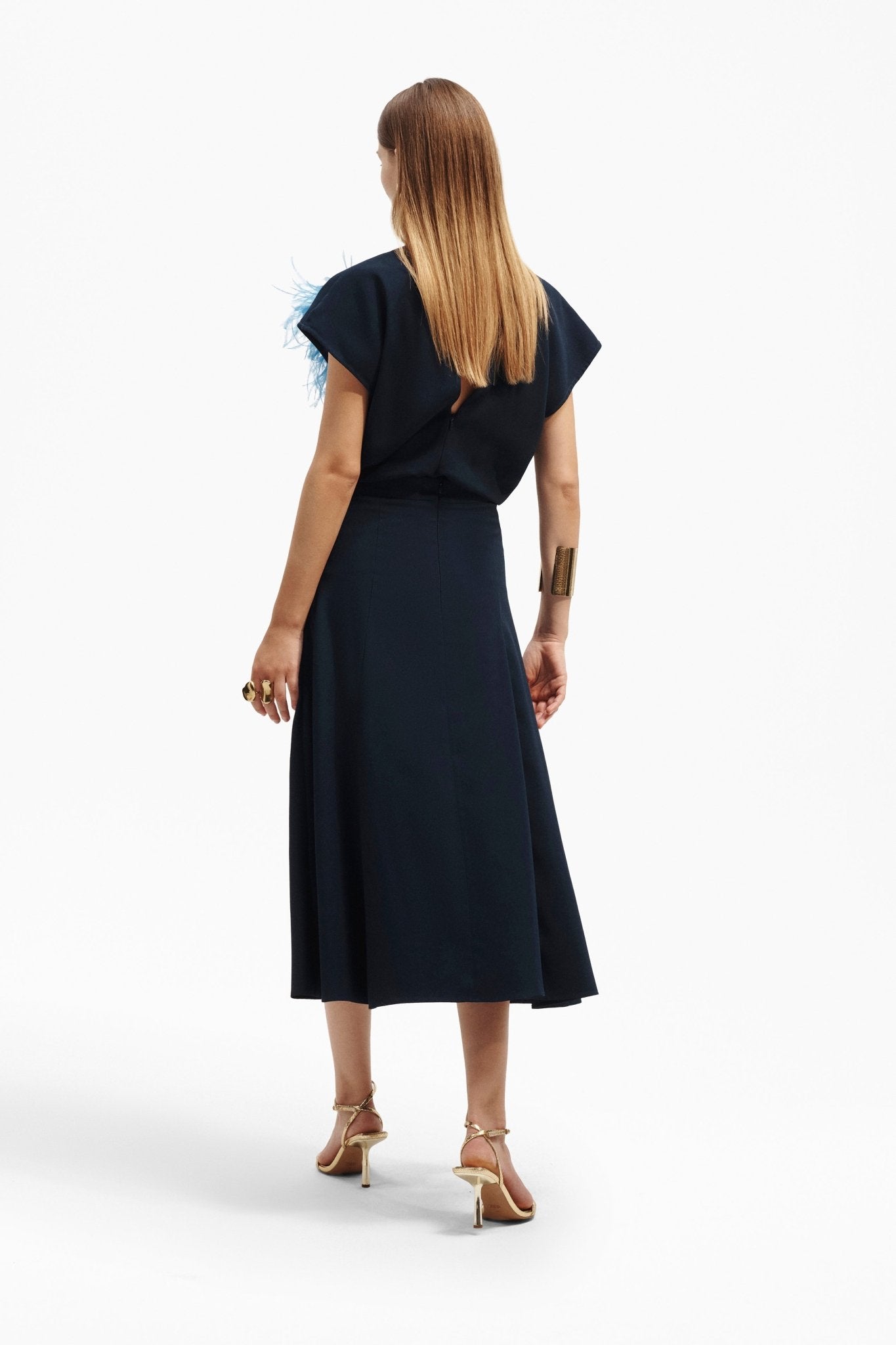 Gonna Midi Elegante in Crepe Svasata - Caractère