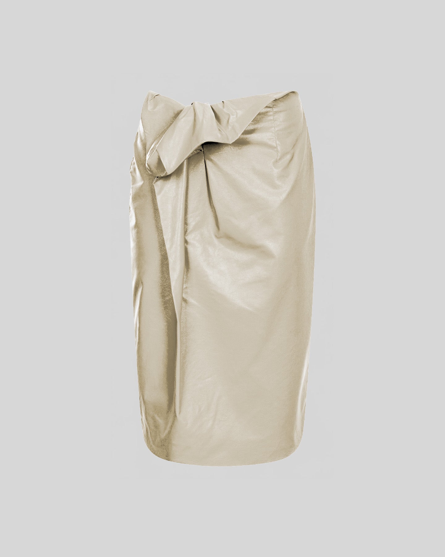Gonna Midi in Simil Pelle Elegante con Arricciatura - Caractère