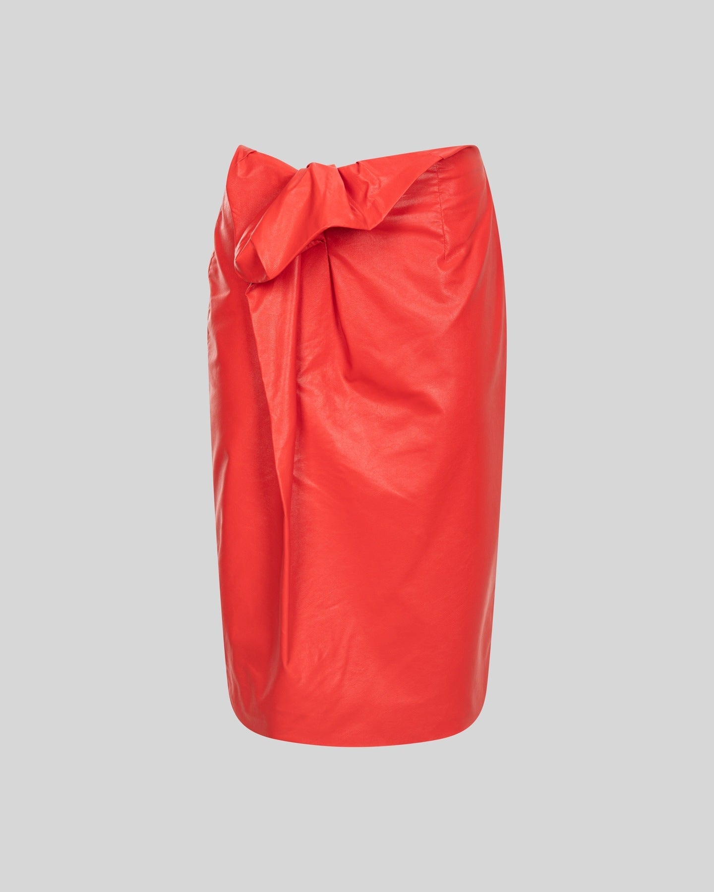 Gonna Midi in Simil Pelle Elegante con Arricciatura - Caractère