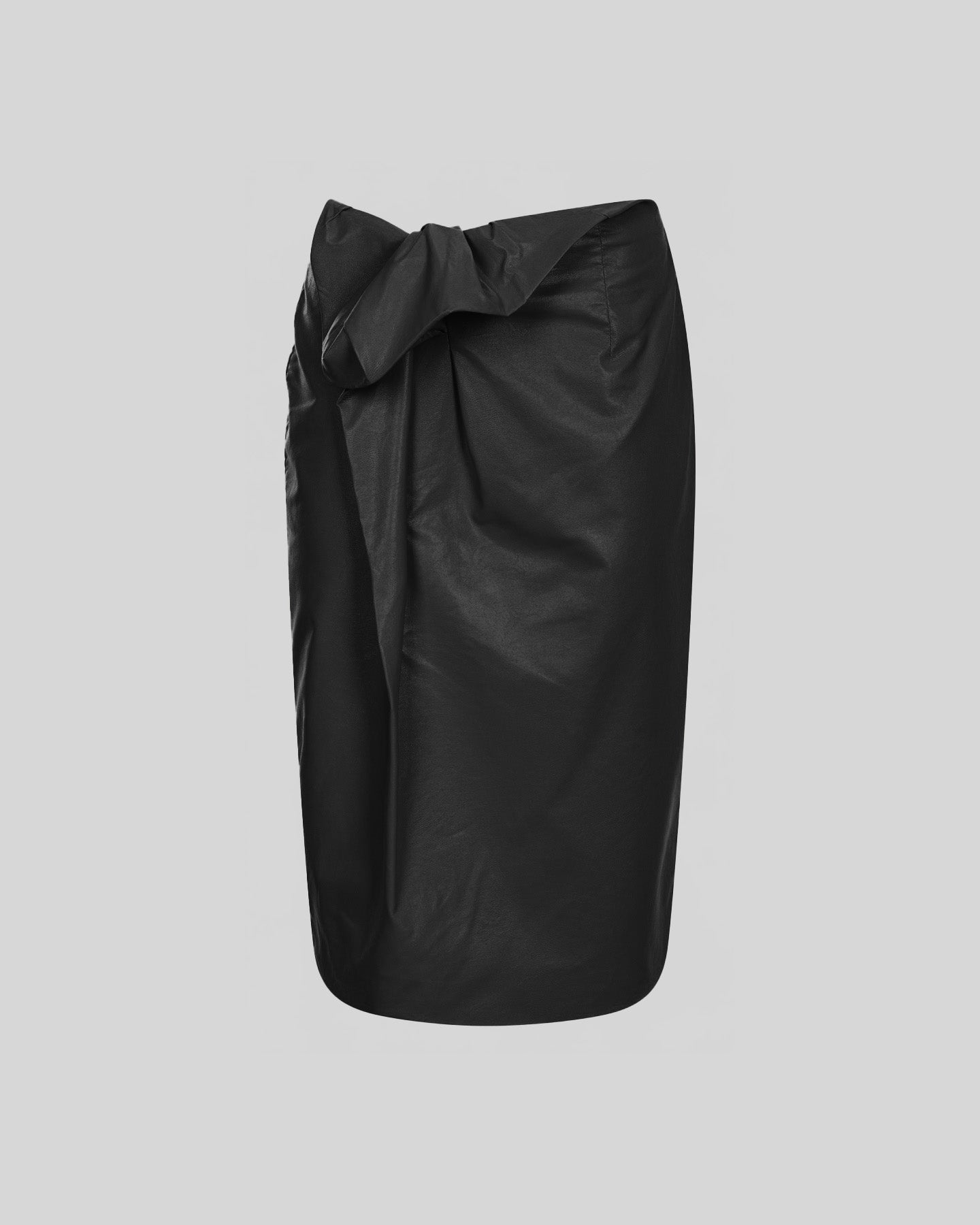 Gonna Midi in Simil Pelle Elegante con Arricciatura - Caractère