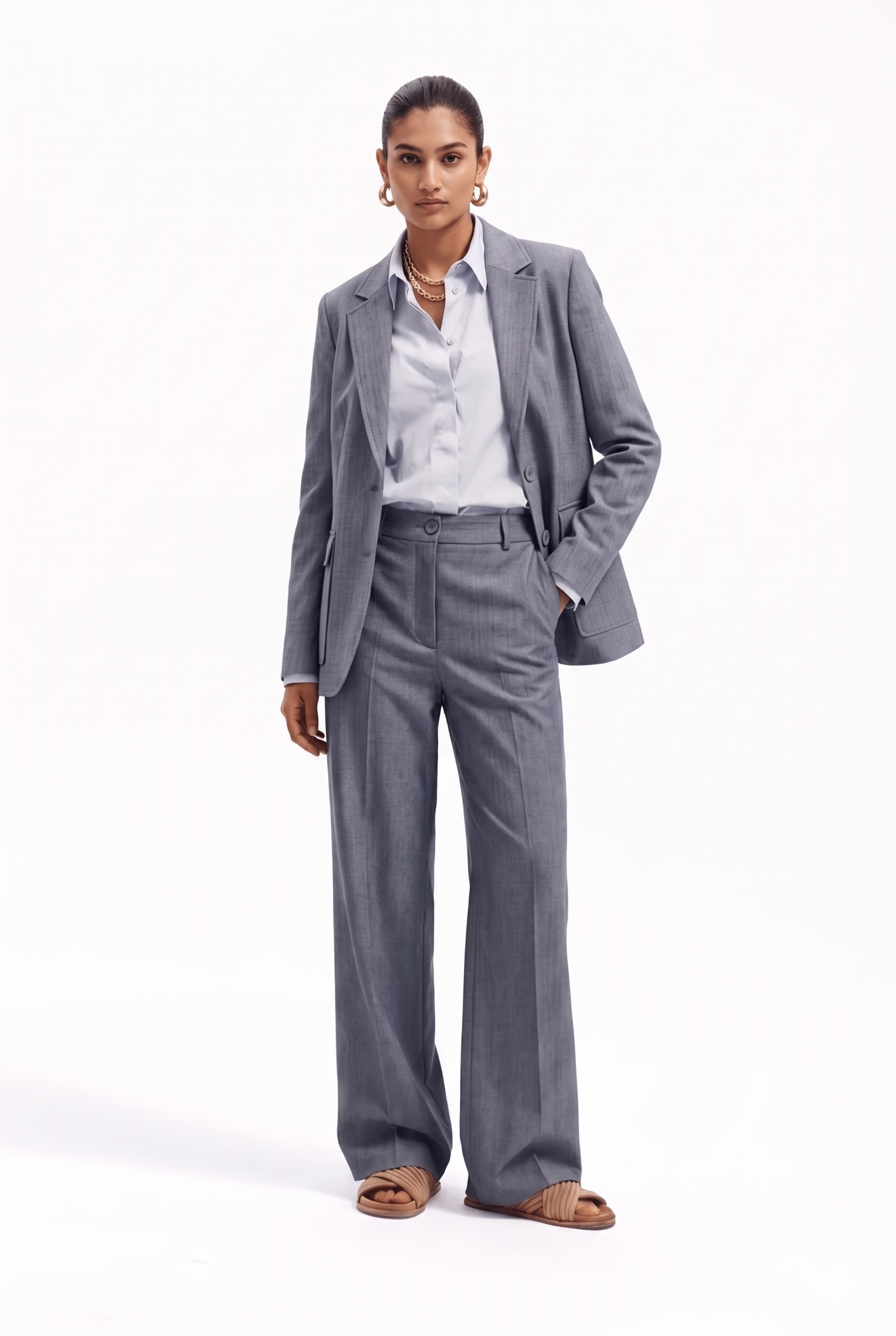 Blazer Donna Monopetto Sartoriale con Tasche con Pattina – Classico Contemporaneo