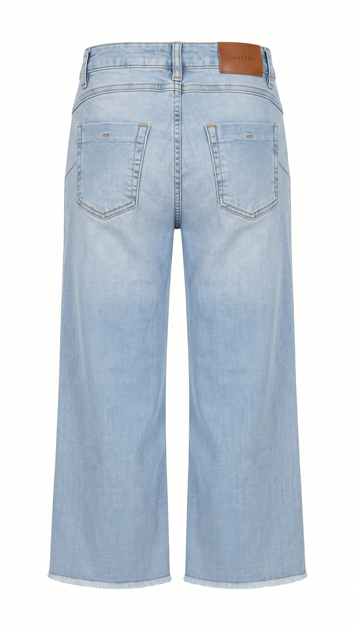 Jeans Donna Cropped a Gamba Ampia in Denim - Caractère