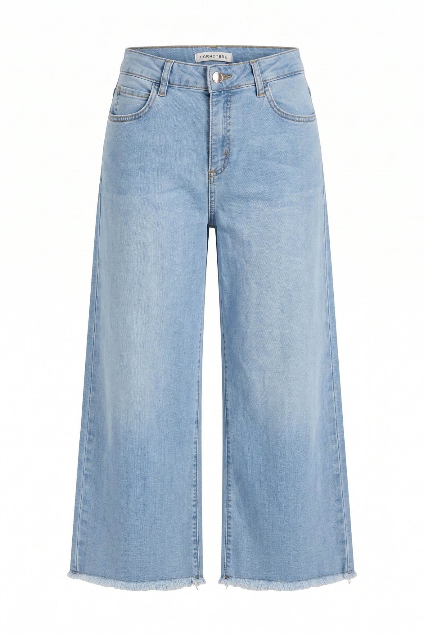 Jeans Cropped a Gamba Ampia in Denim