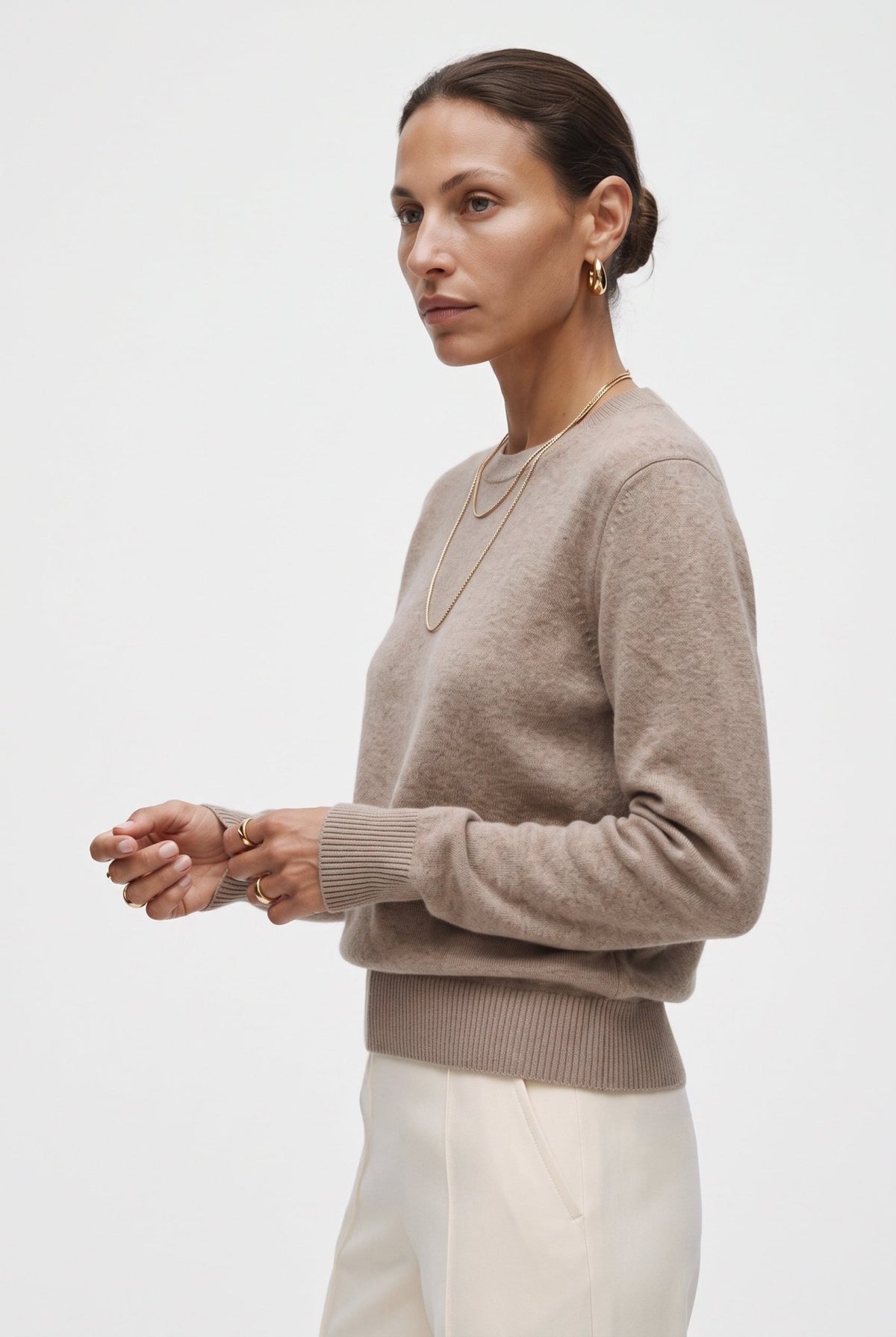 Maglia Cirocollo sottile in Cashmere - Caractère