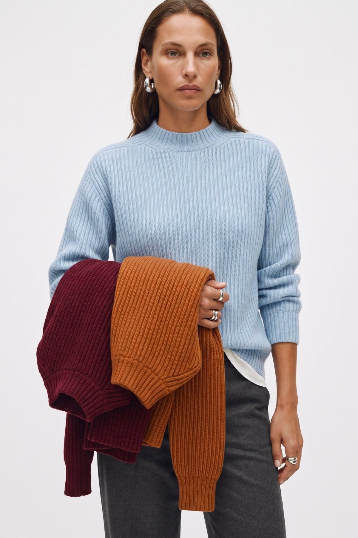 Maglia Girocollo a Costine in misto lana - Caractère