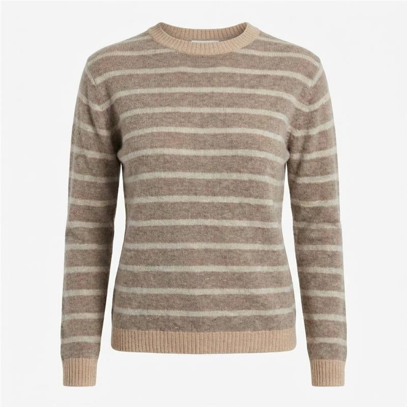 Maglia girocollo a righe in misto lana - Caractère