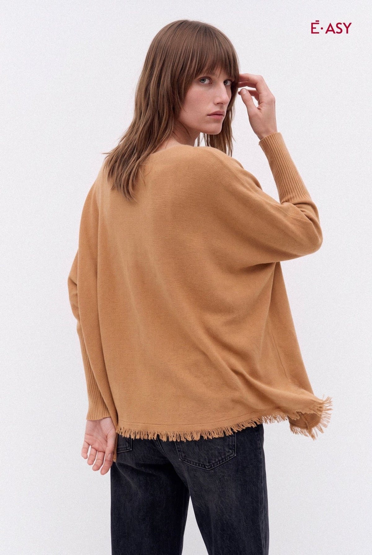 Maglione Donna Girocollo con Bordi Sfrangiati - Caractère
