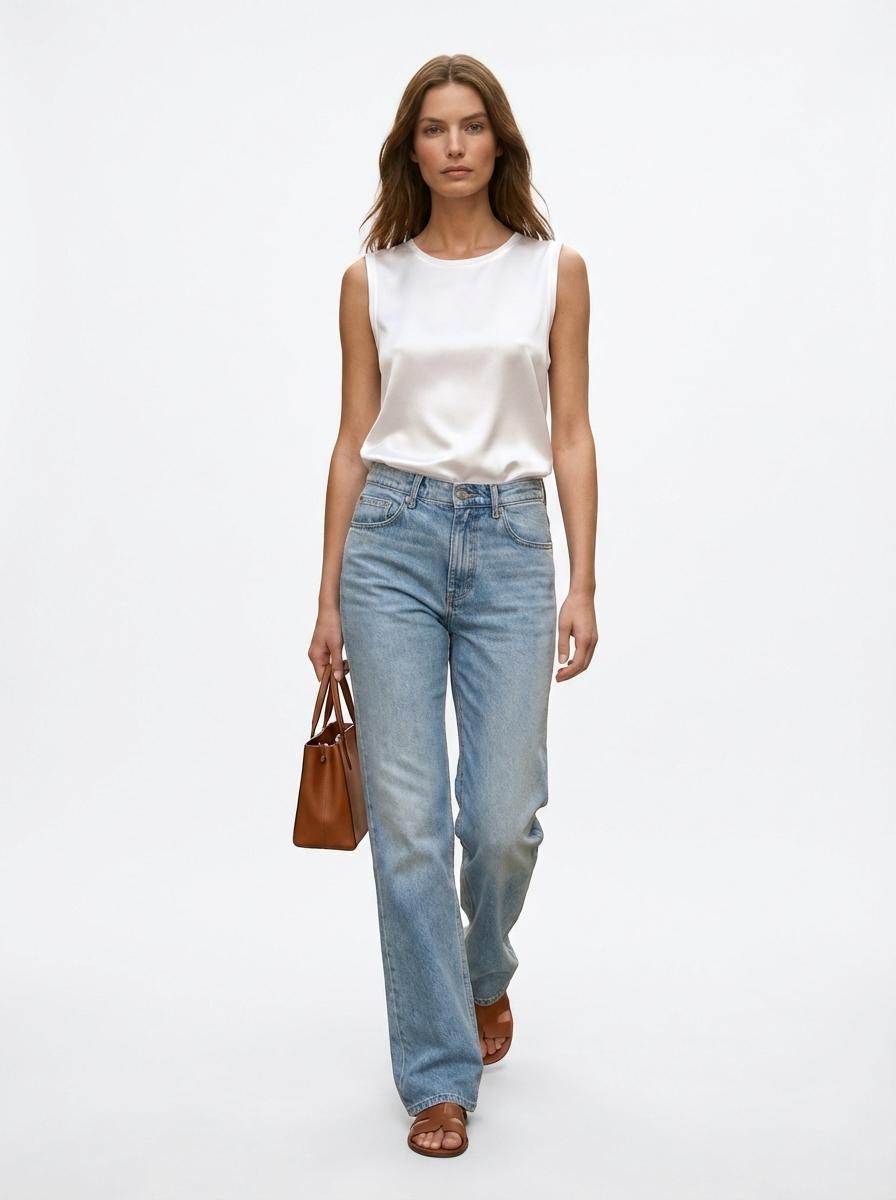 Top in raso misto seta