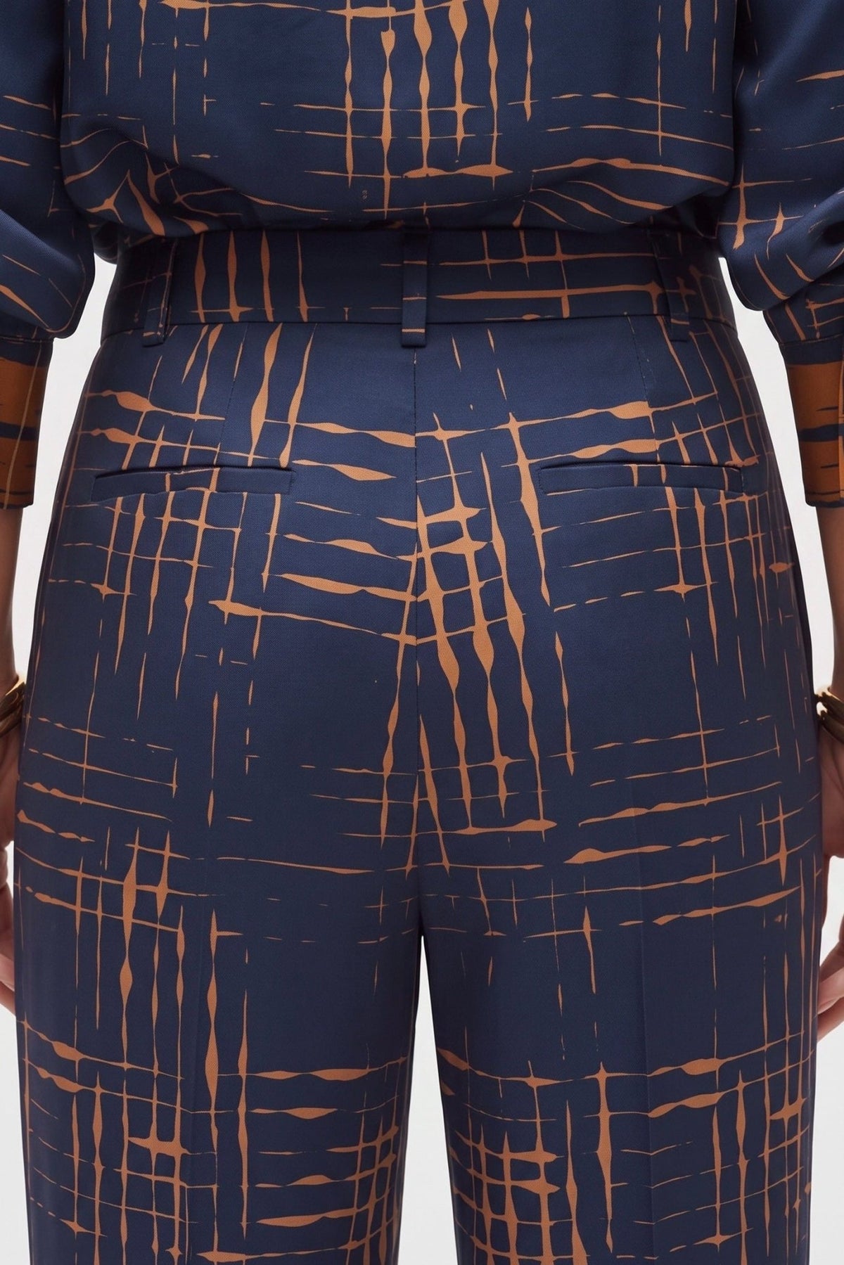 Pantalone A Palazzo In Twill Stampato - Caractère