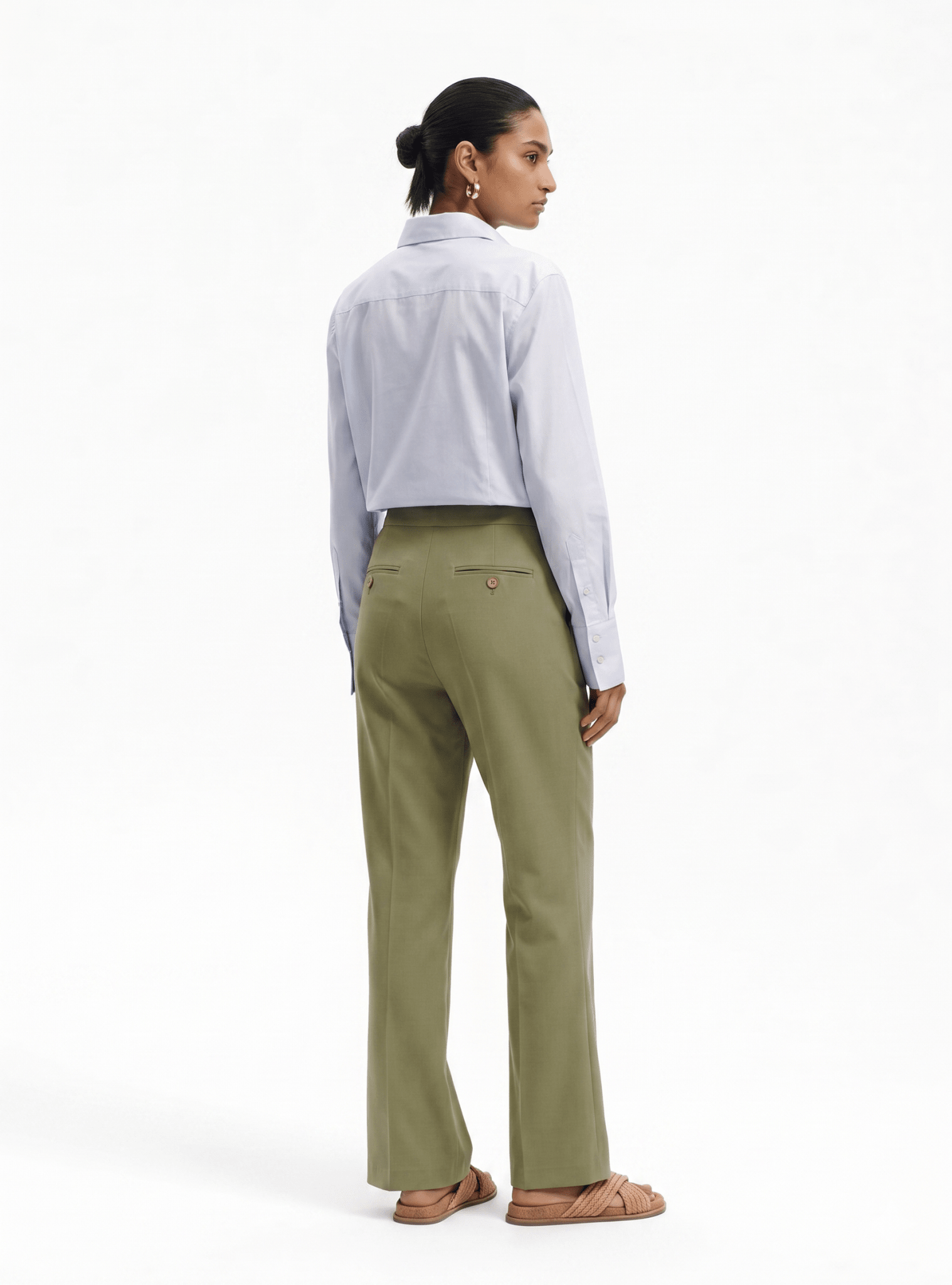 Pantalone a trombetta in cotone stretch - Caractère
