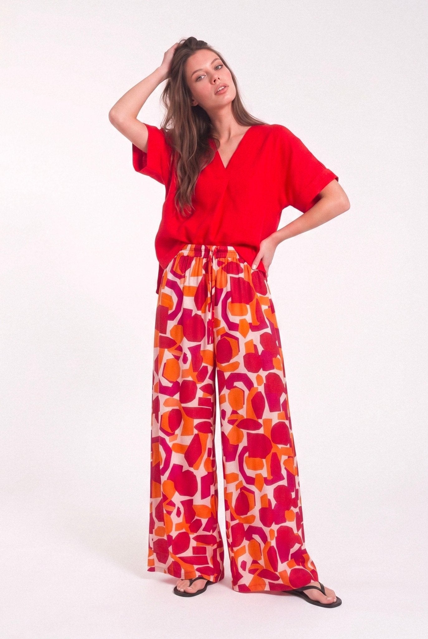 Pantalone Ampio Vita Elastica in Cotone - Caractère