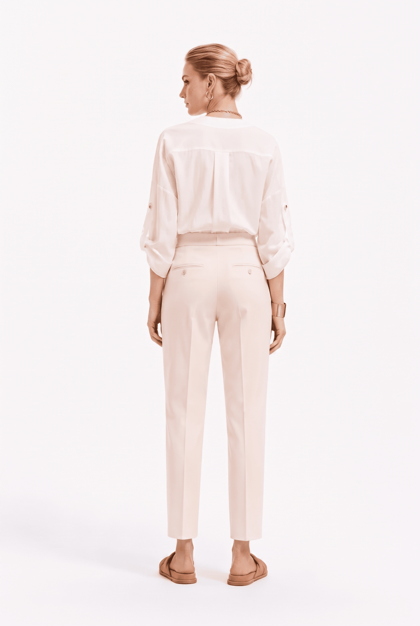 Pantalone Donna a Sigaretta in Cotone Stretch – Completo Elegante Estate - Caractère