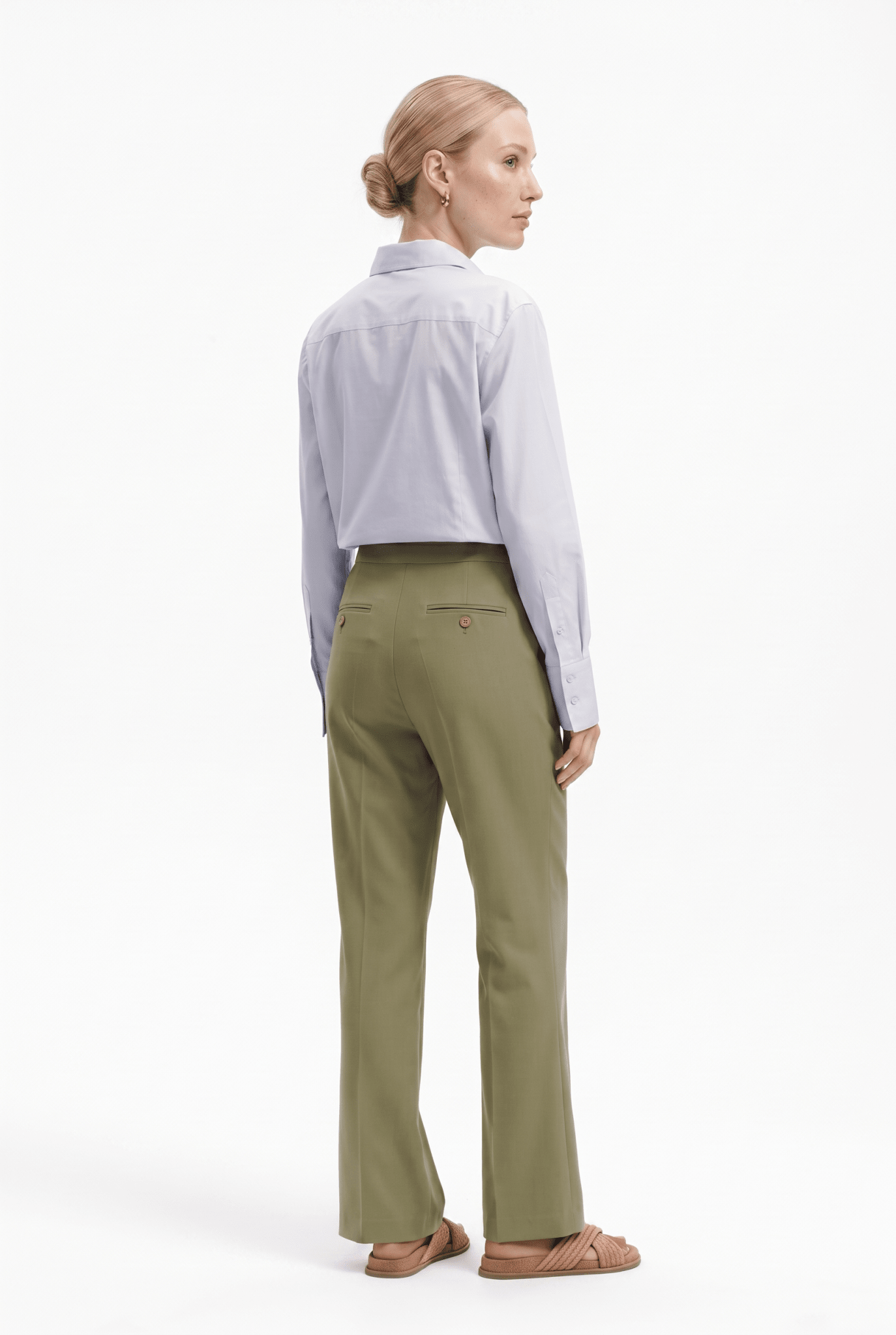 Pantalone Donna a Trombetta in Cotone Stretch – Svasato Contemporaneo - Caractère