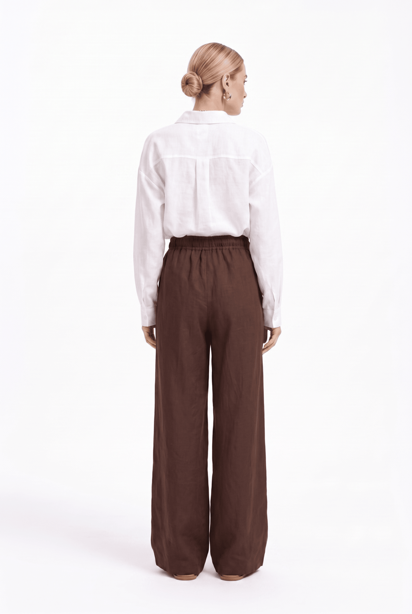 Pantalone Donna in Lino con Elastico in Vita – Palazzo Fluido ed Elegante - Caractère