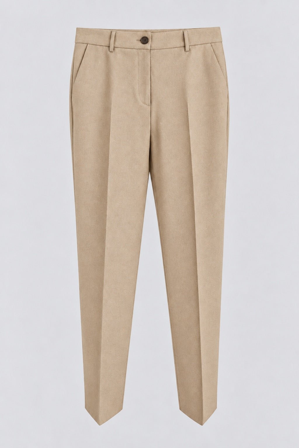 Pantalone Dritto Con Risvolto In Misto Lana Stretch - Caractère