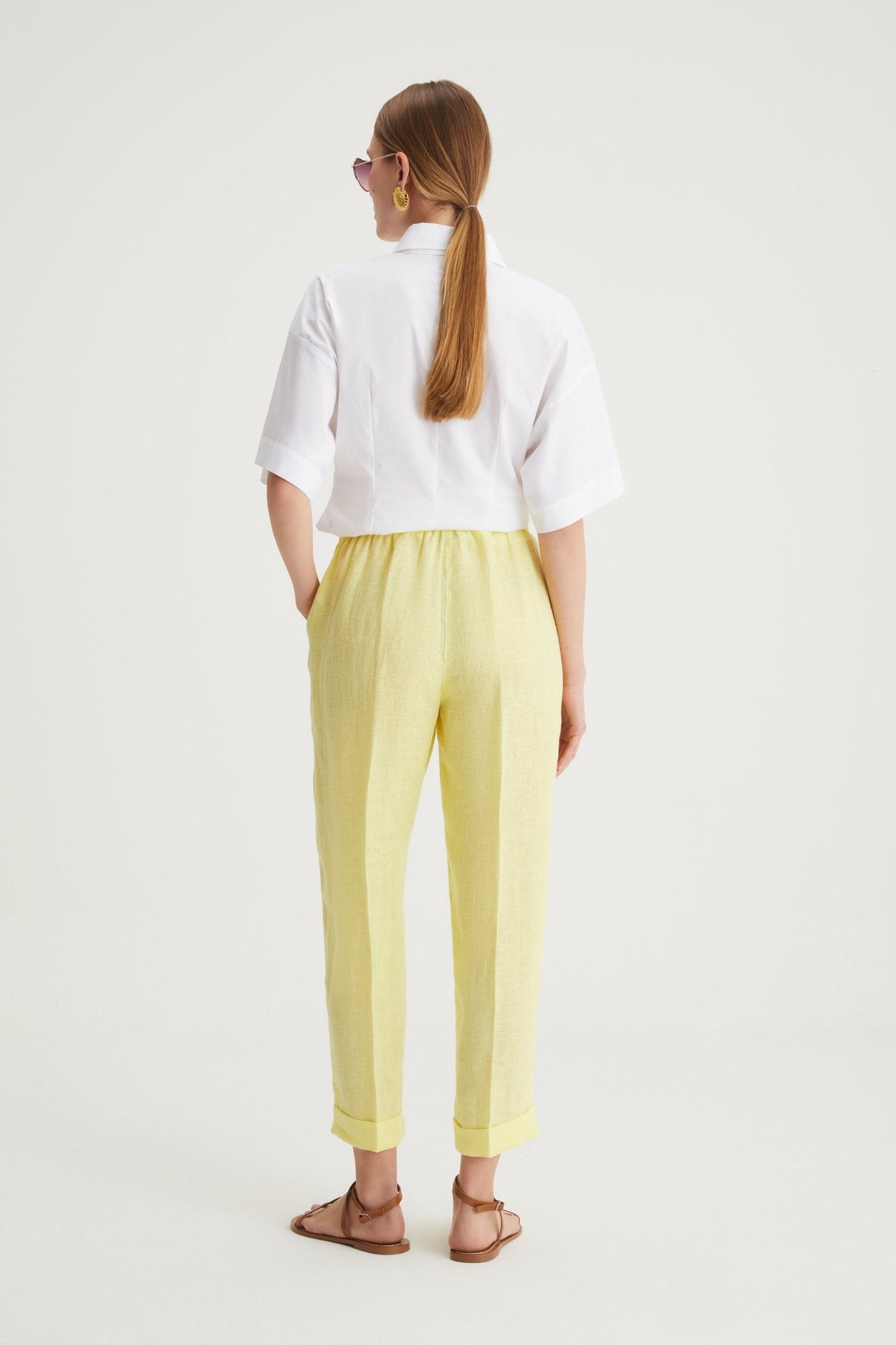 Pantalone dritto in lino - Caractère