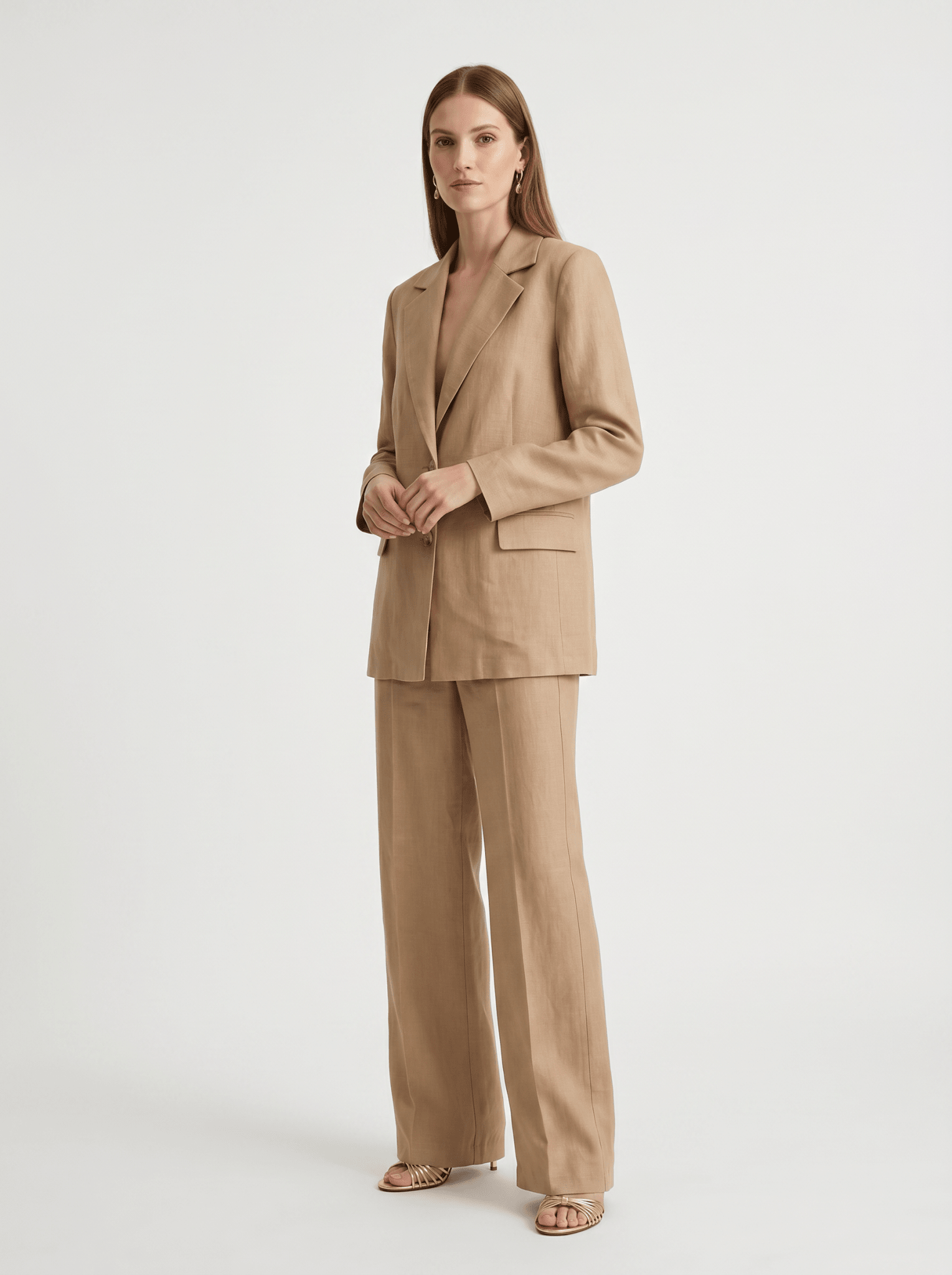 Pantalone Dritto in Viscosa di Lino - Caractère