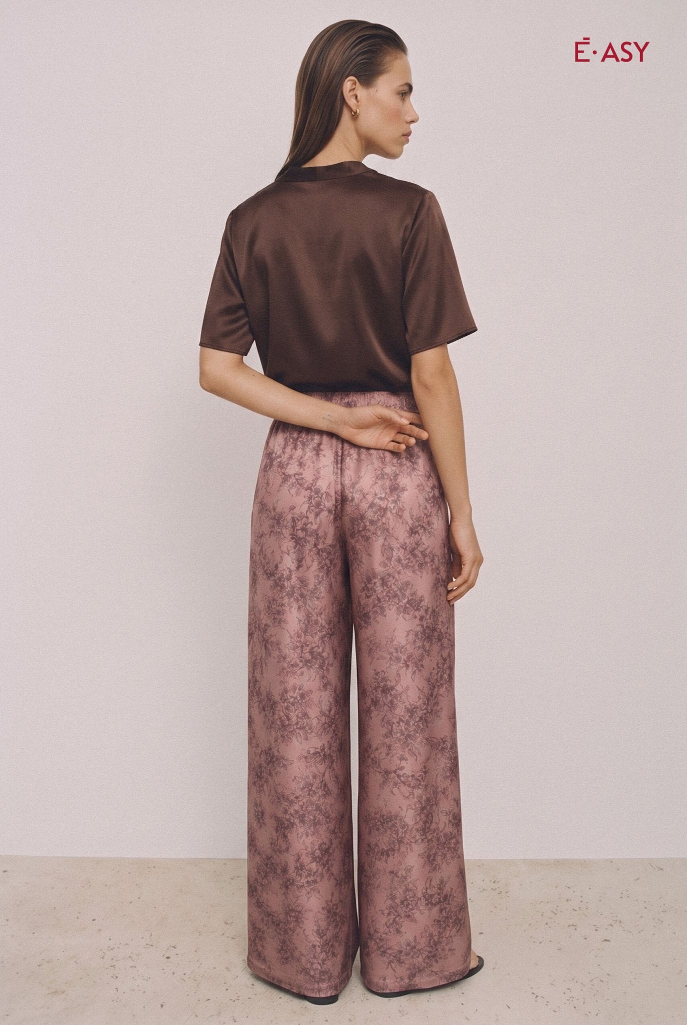 Pantalone Palazzo Donna Floreale a Vita Alta - Caractère