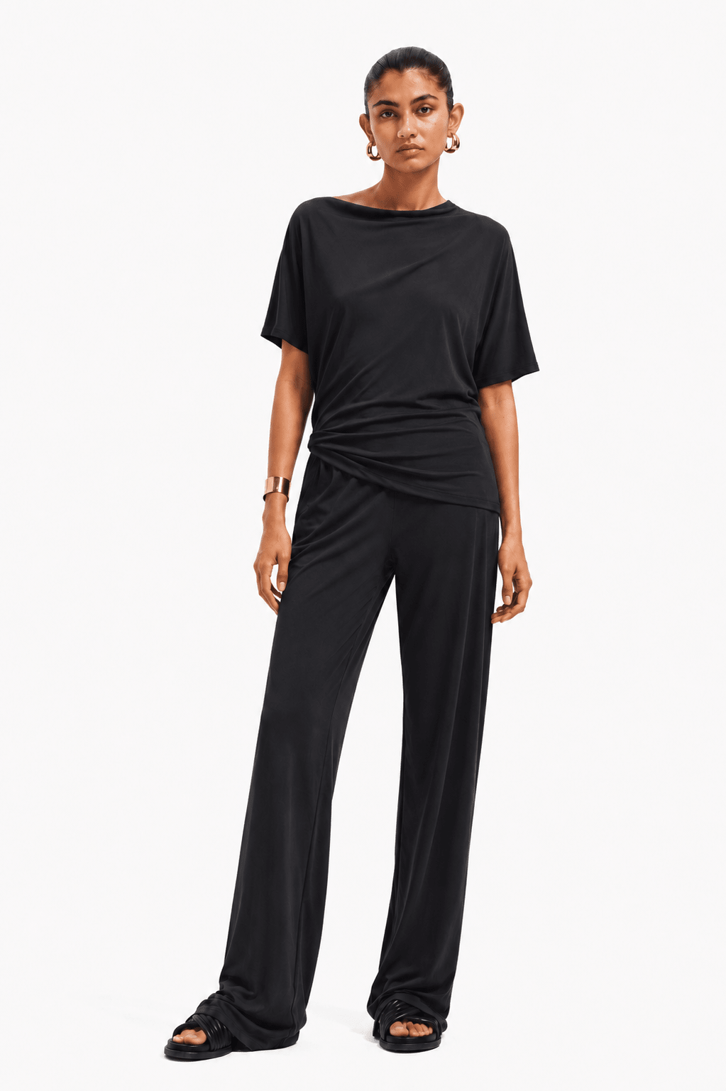 Pantalone Palazzo in Jersey Fluido Elegante - Caractère