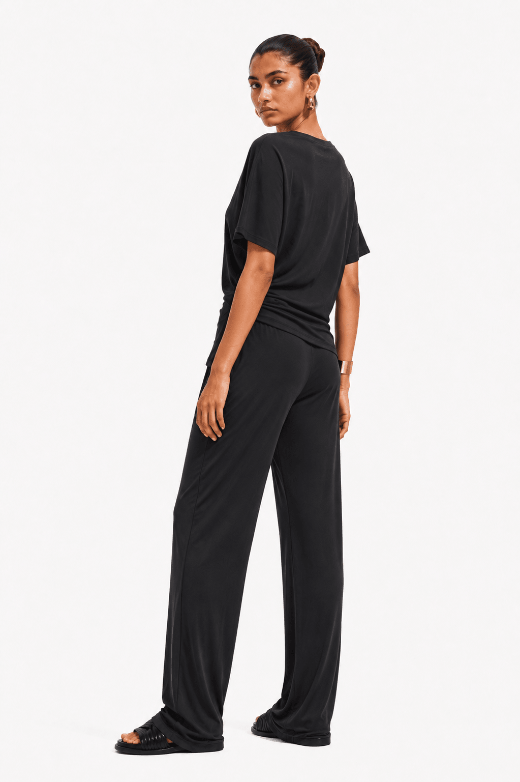Pantalone Palazzo in Jersey Fluido Elegante - Caractère