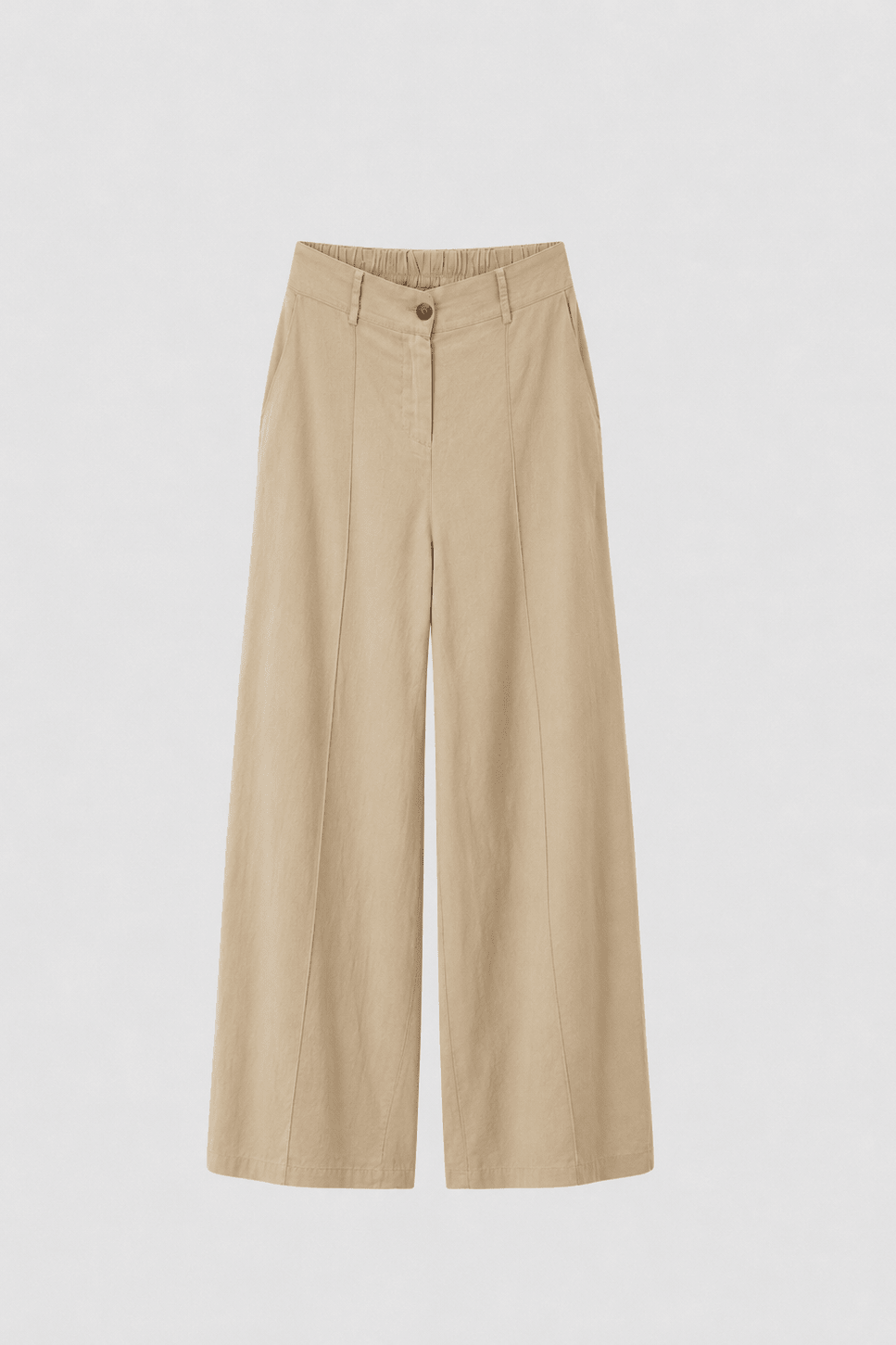 Pantalone Palazzo in Misto Lino con Vita Elasticizzata - Caractère