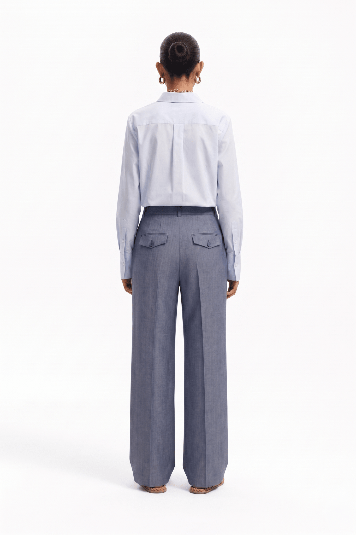 Pantalone sartoriale wide leg a vita media - Caractère