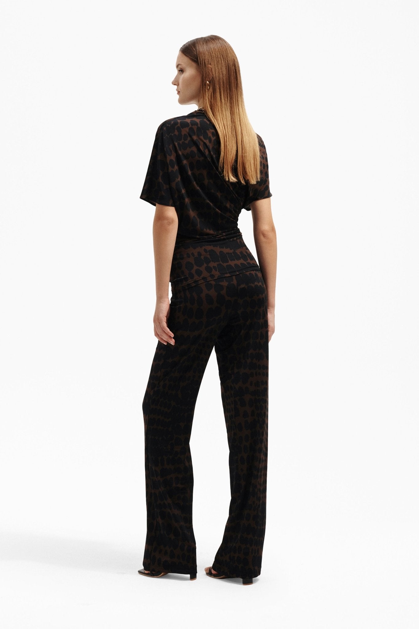 Pantalone Straight in Viscosa con Stampa - Caractère