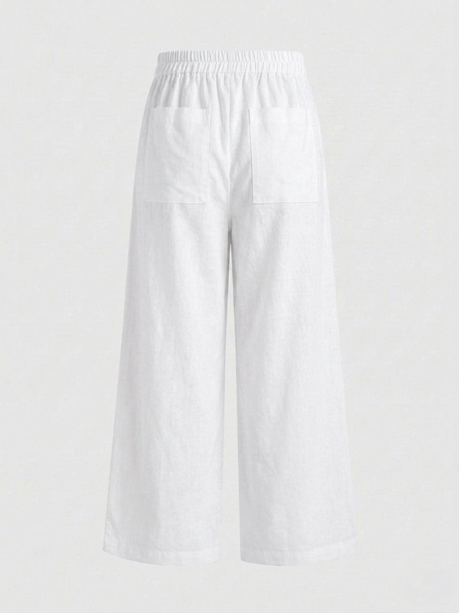 Pantalone wide leg con laccio in vita - Caractère
