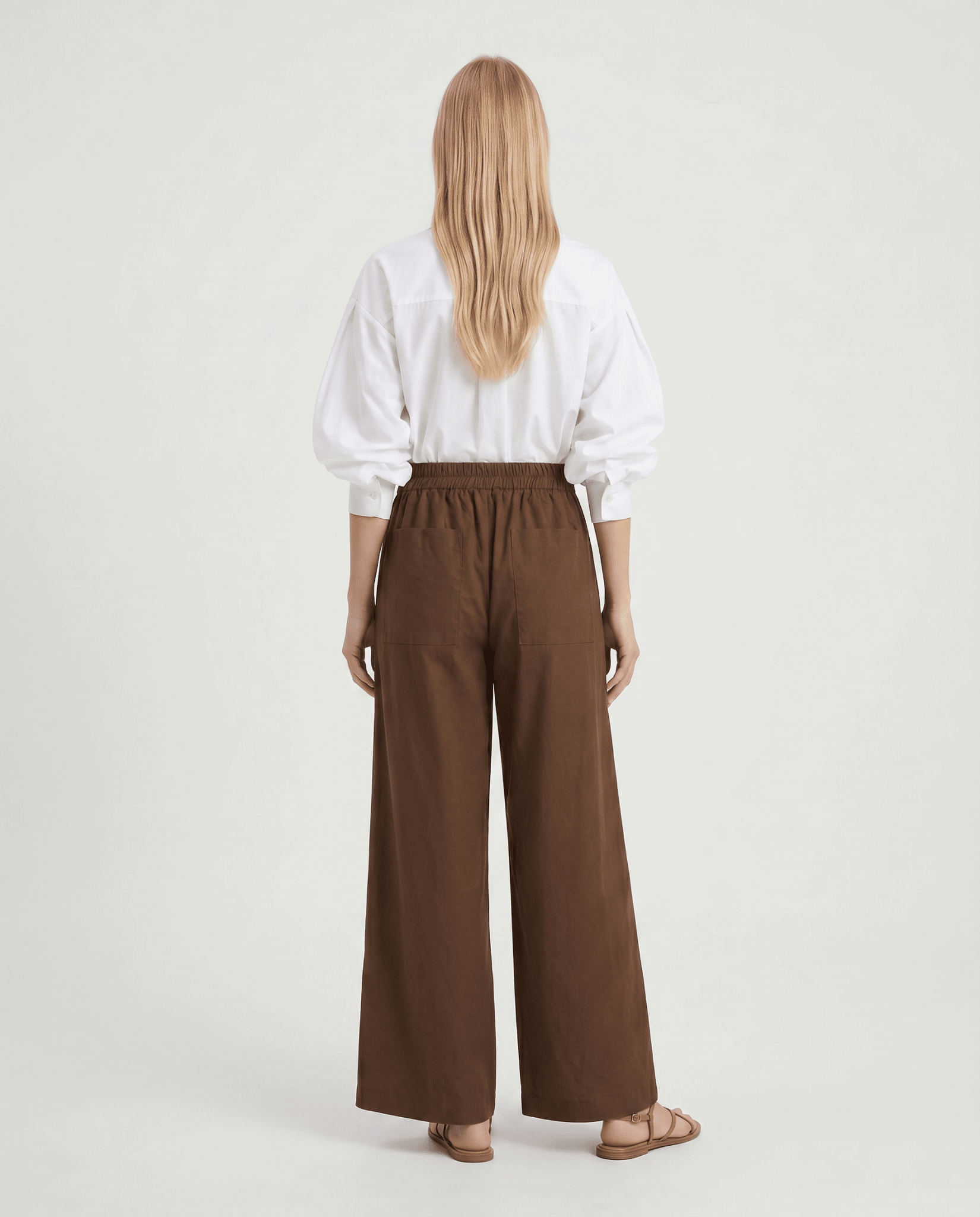 Pantalone wide leg con laccio in vita - Caractère