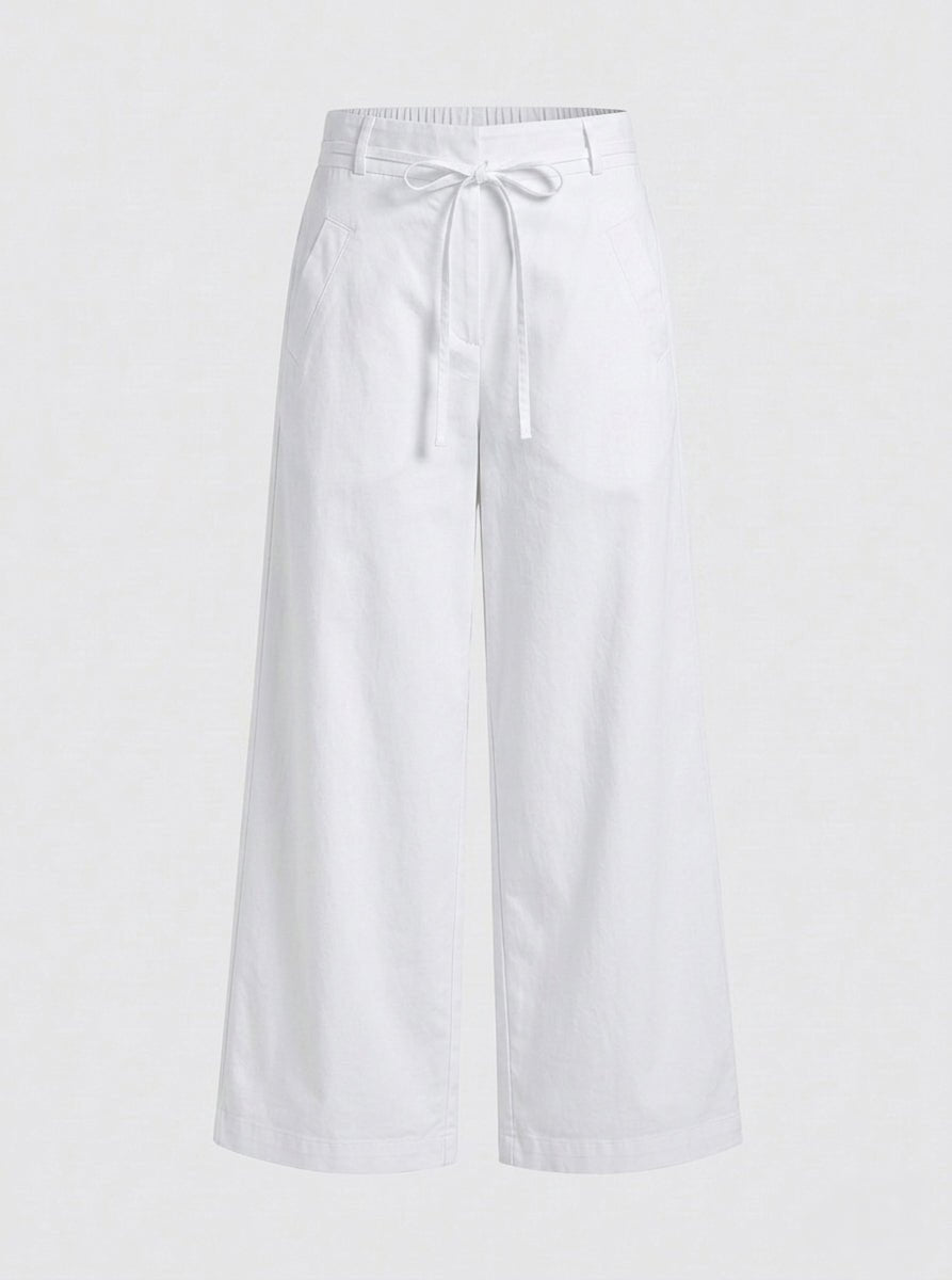 Pantalone wide leg con laccio in vita - Caractère
