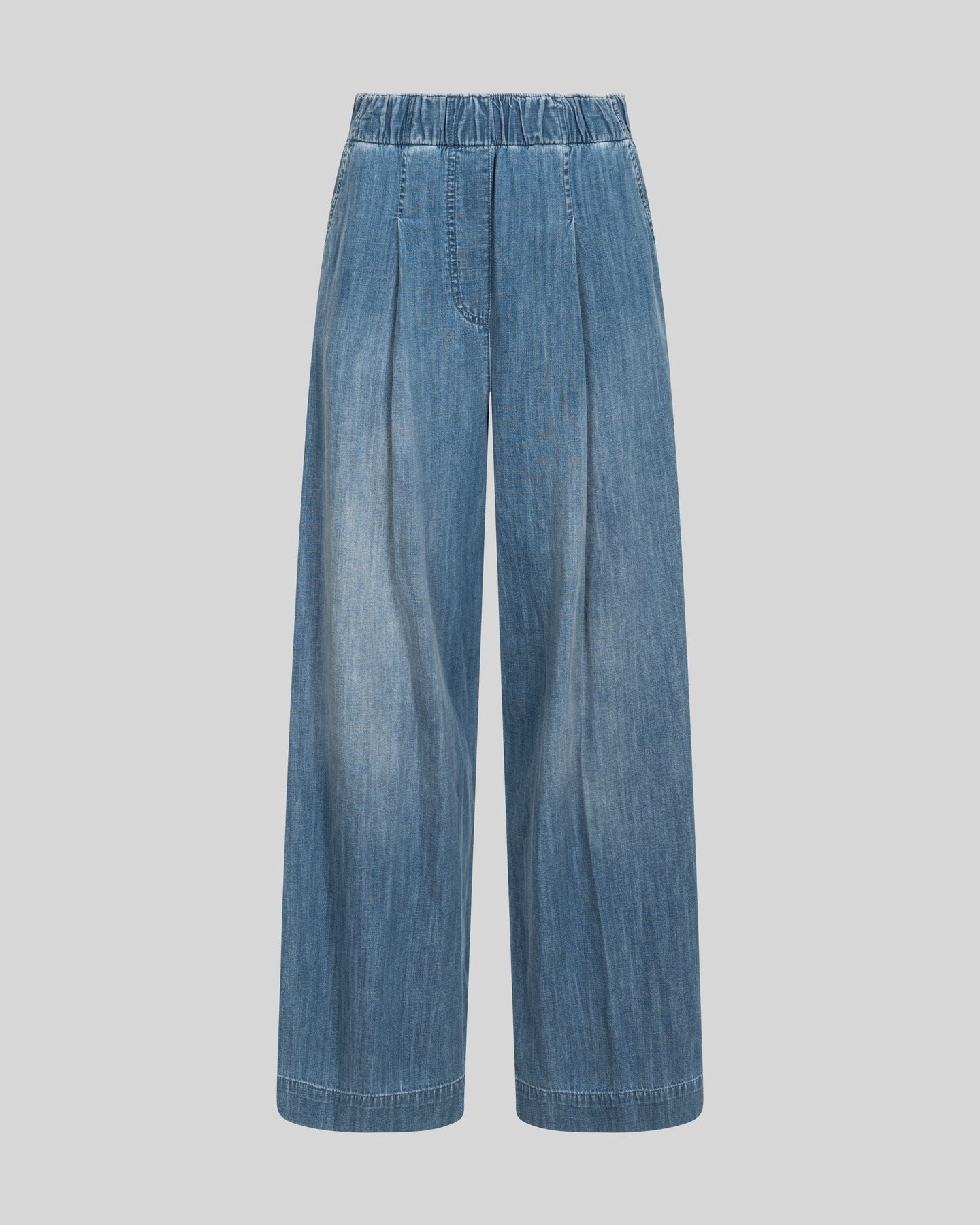 Pantalone Wide Leg in Denim Lavato - Caractère
