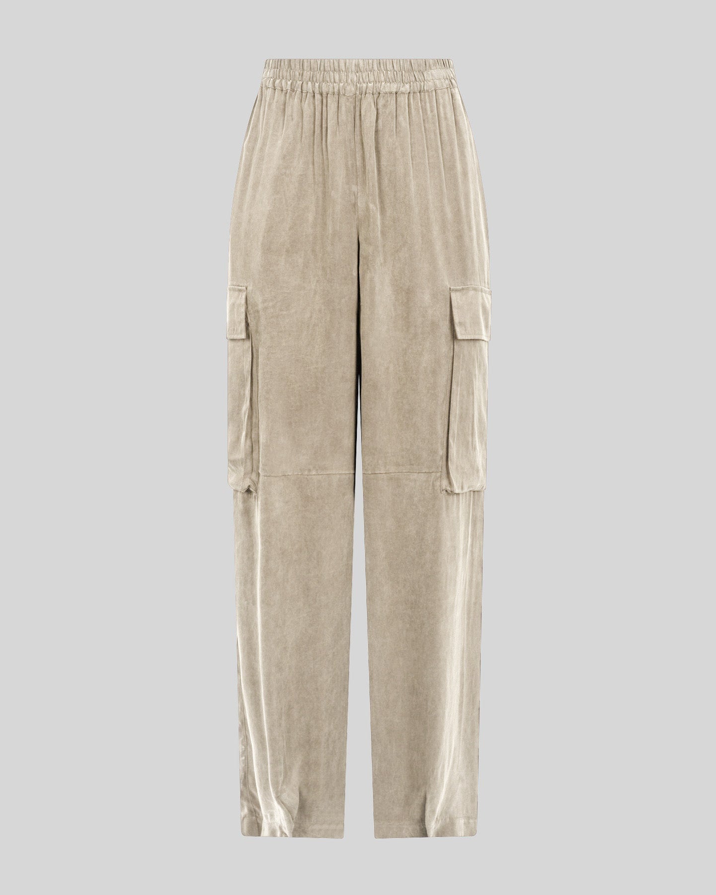 Pantaloni cargo in cupro con gamba ampia e vita elasticizzata - Caractère