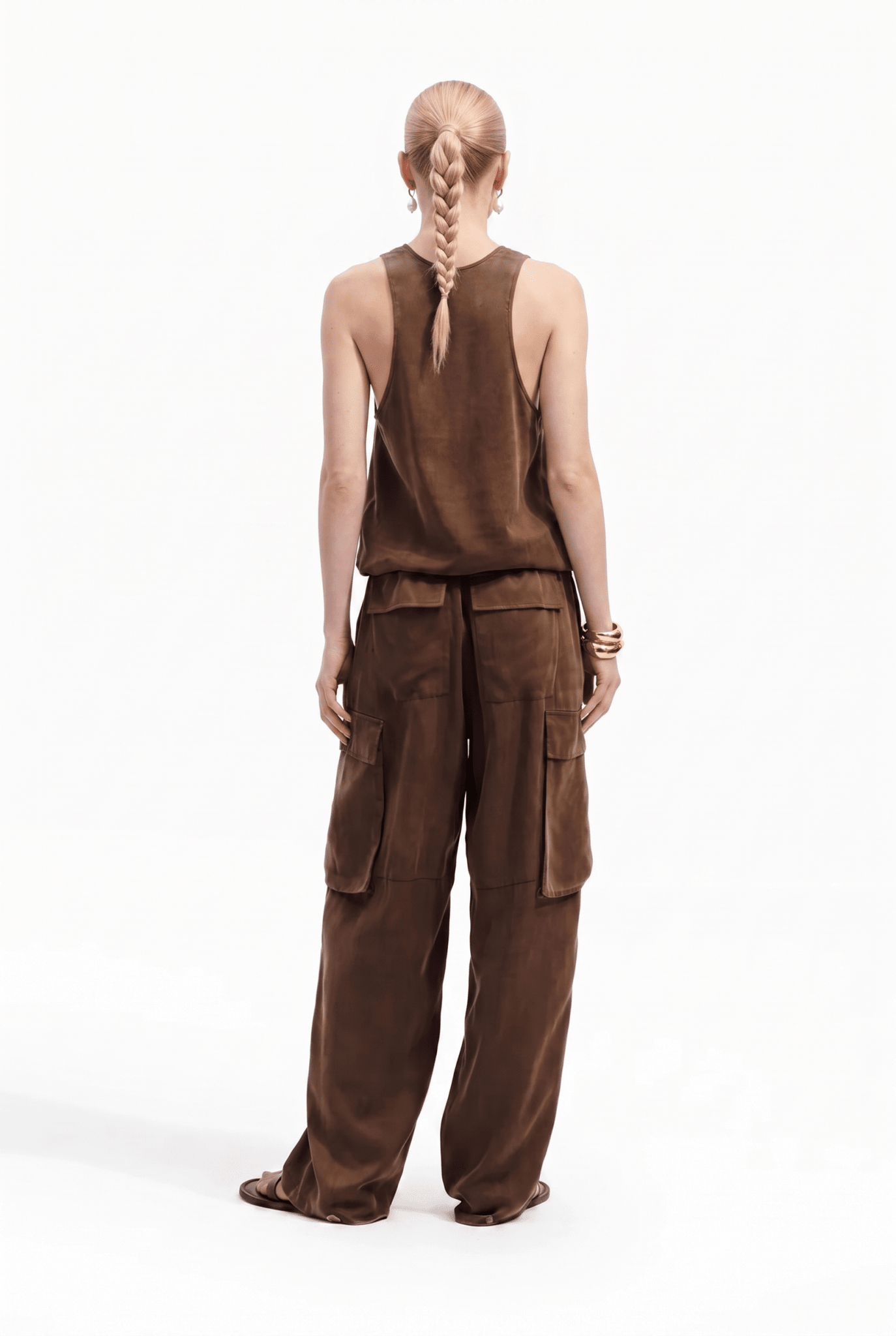 Pantaloni Donna Cargo in Cupro Gamba Ampia – Comfort e Stile Raffinato - Caractère