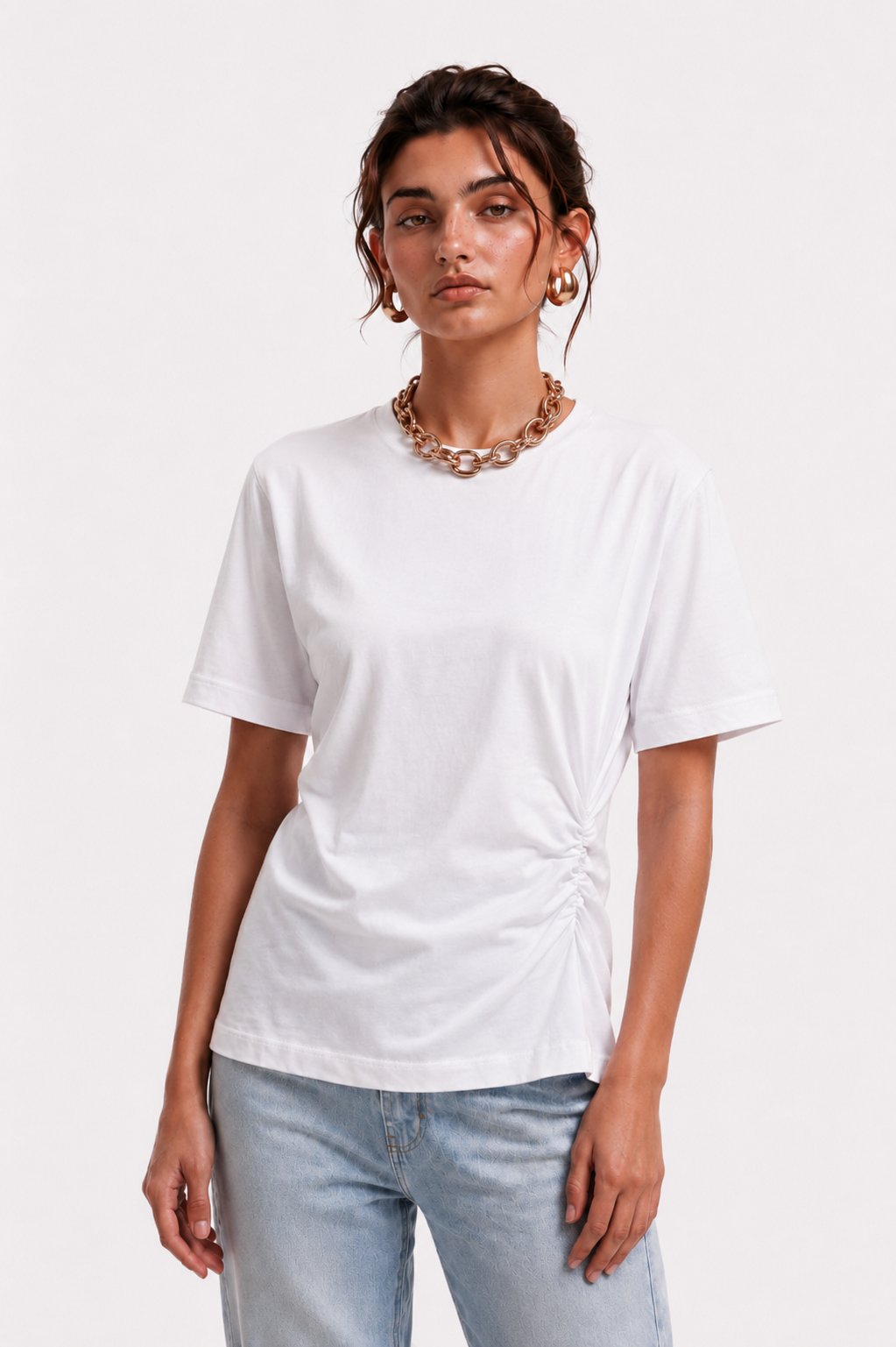 T-shirt con dettaglio drappeggiato laterale