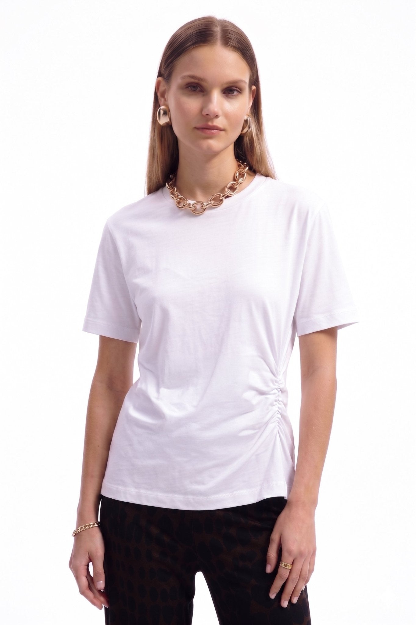 T-shirt con dettaglio drappeggiato laterale - Caractère