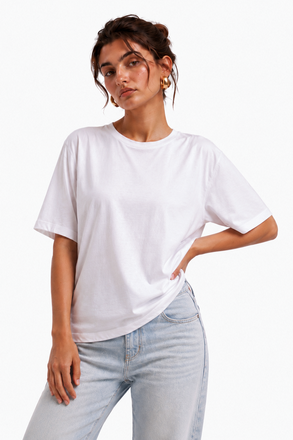 T-shirt con maniche arricciata in spalla