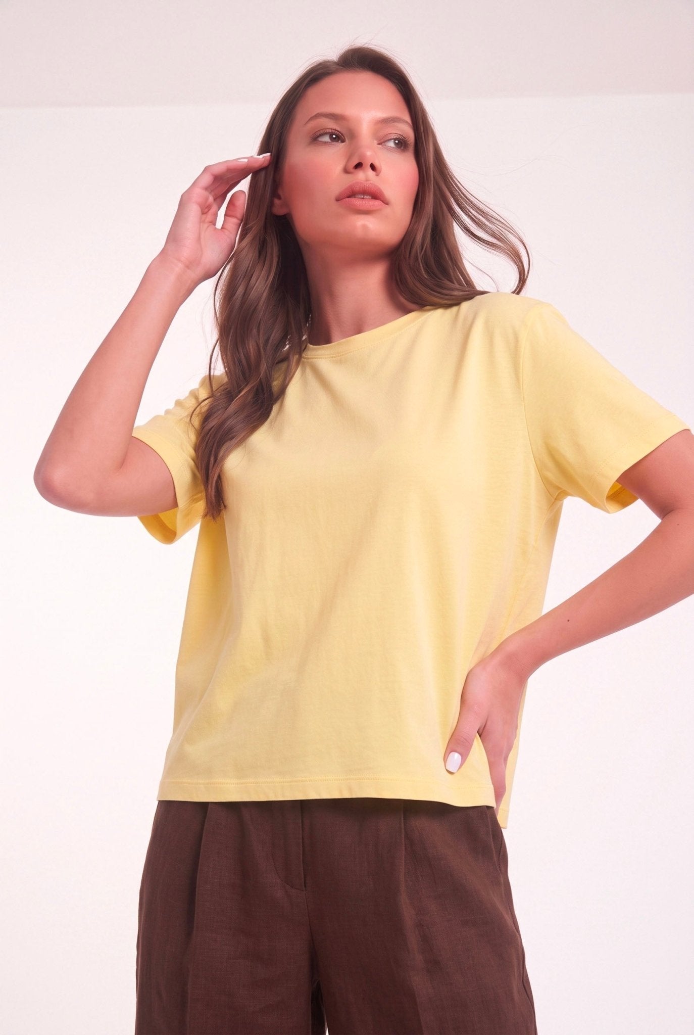 T-shirt dritta Girocollo in Jersey di Cotone - Caractère