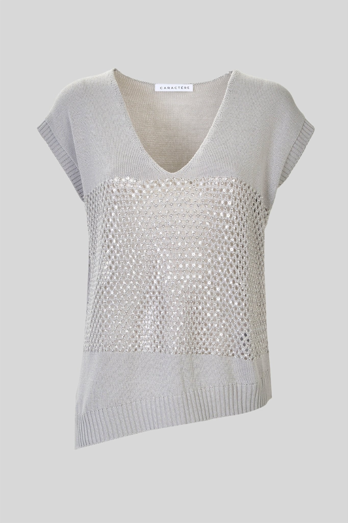 T-shirt in cotone con scollo a V - Caractère