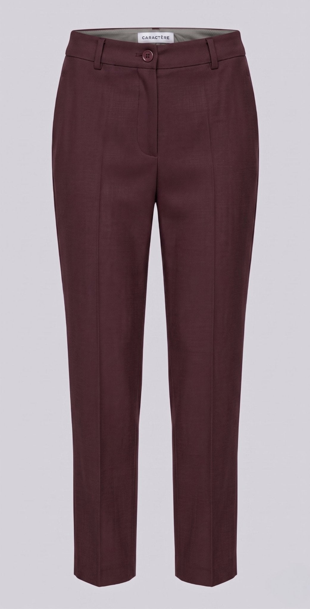 Tailleur Bordeaux Giacca con Cintura e Pantalone a Sigaretta - Caractère