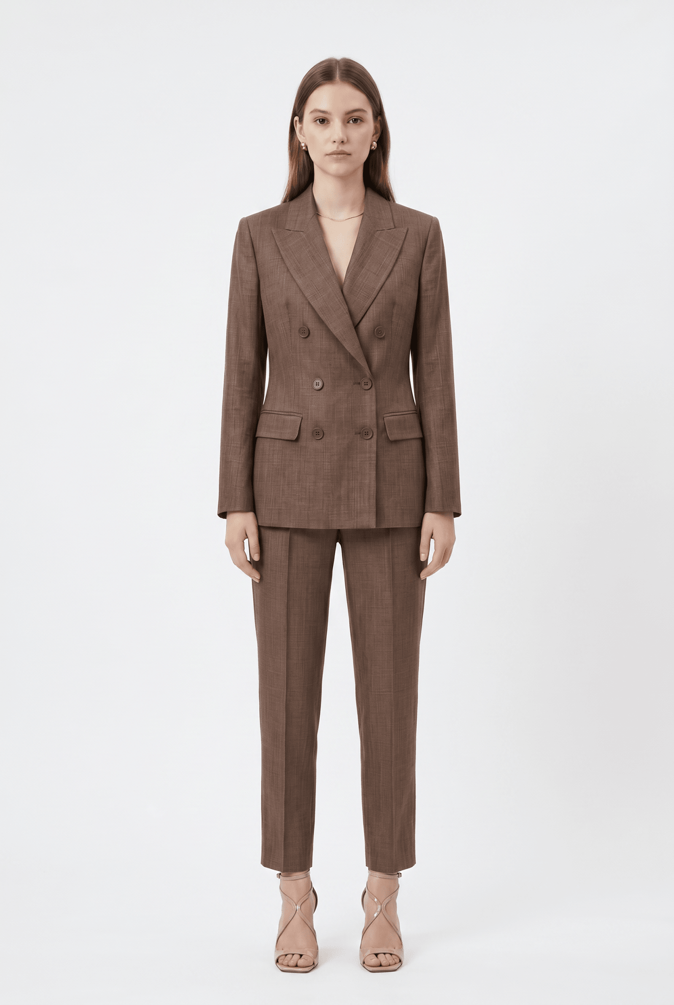Tailleur Effetto Denim Giacca Doppiopetto e Pantalone Dritto - Caractère