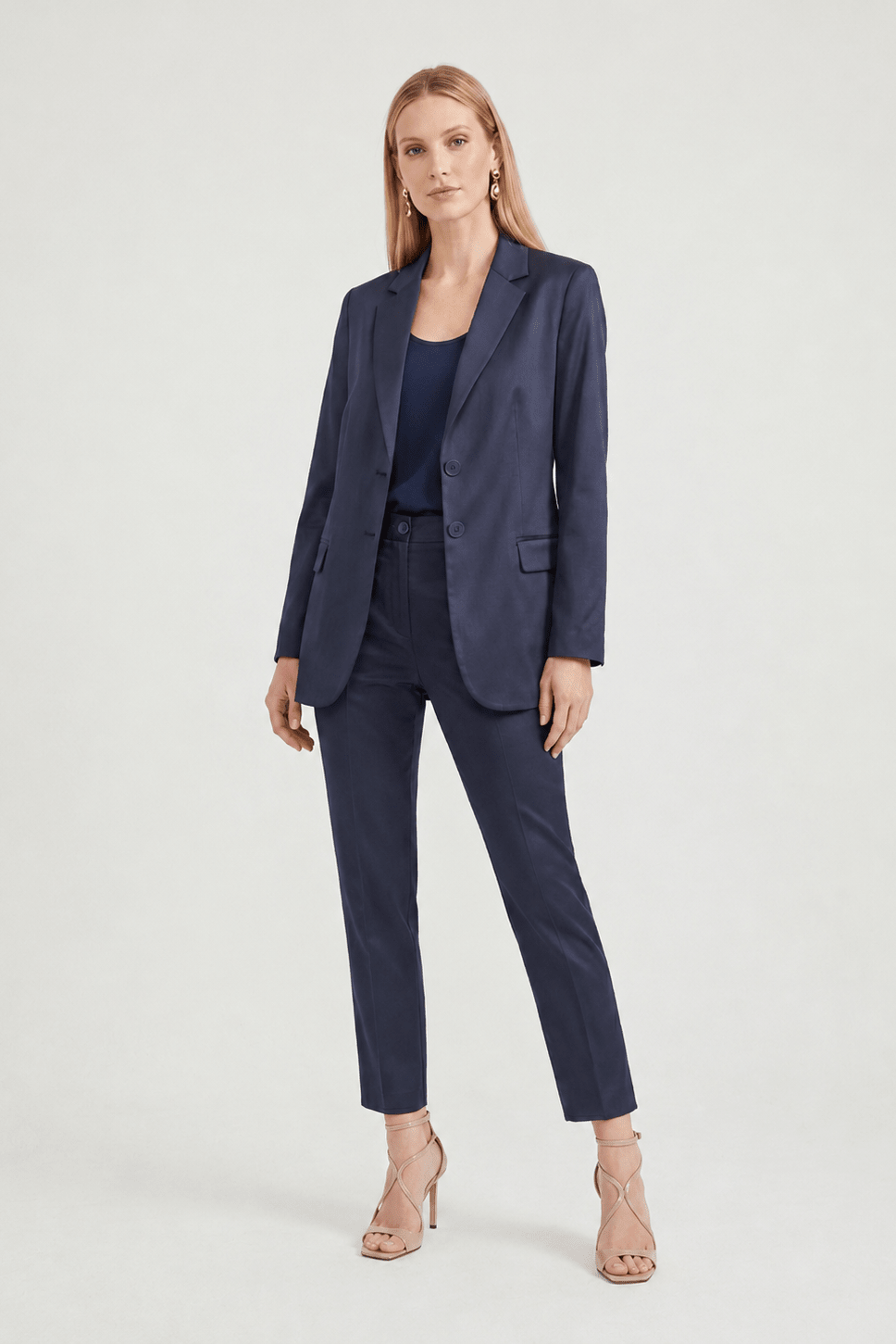 Tailleur in Cotone Giacca Monopetto e Pantalone Sigaretta - Caractère